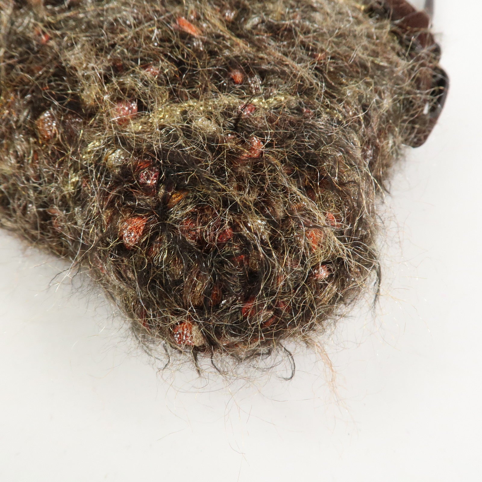 Ferragamo Gancini Wool Suede 2Way Bag Hand Bag Shoulder Bag Brown