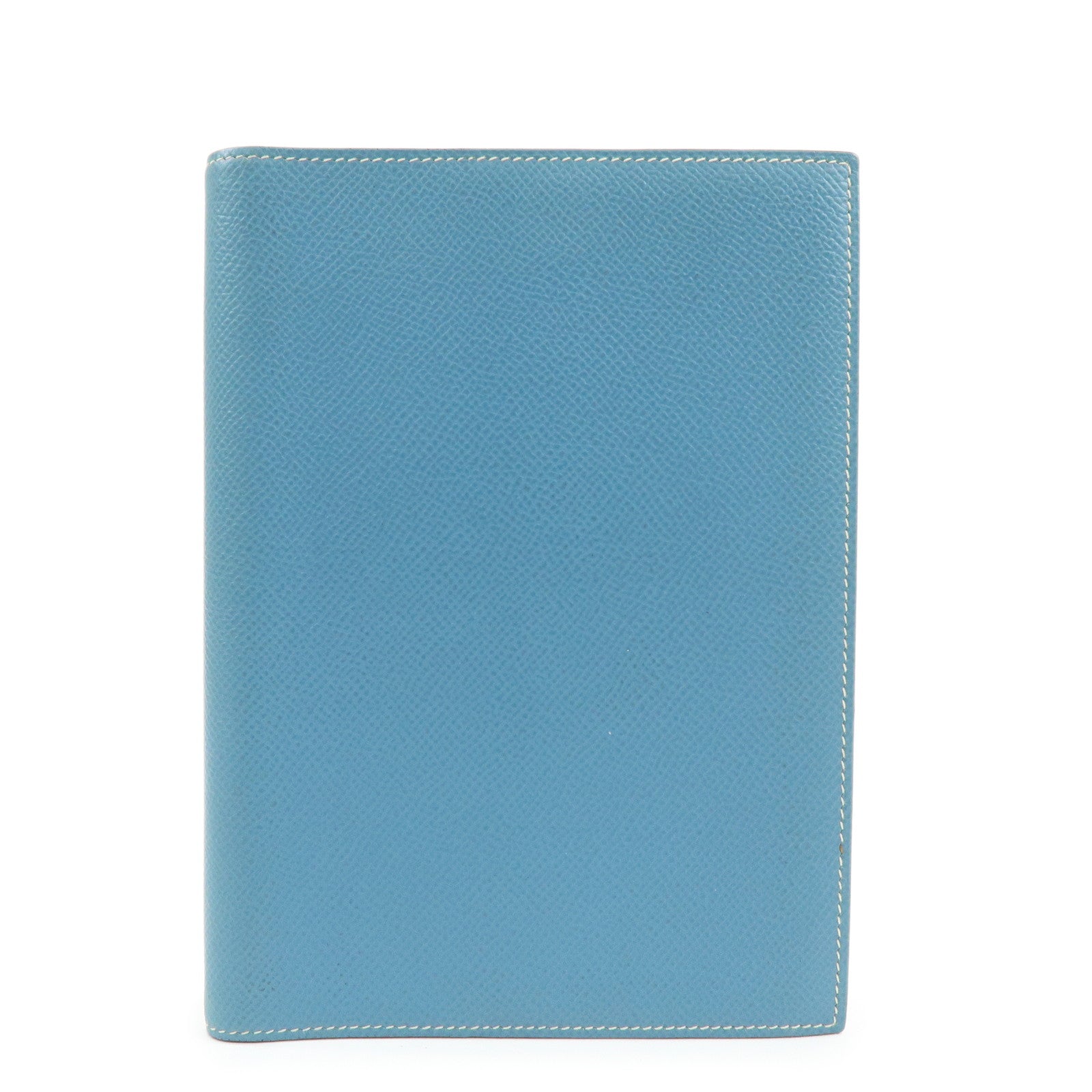 HERMES Globe Trotter Veau Epsom Planner Cover □H Stamped Blue Jean