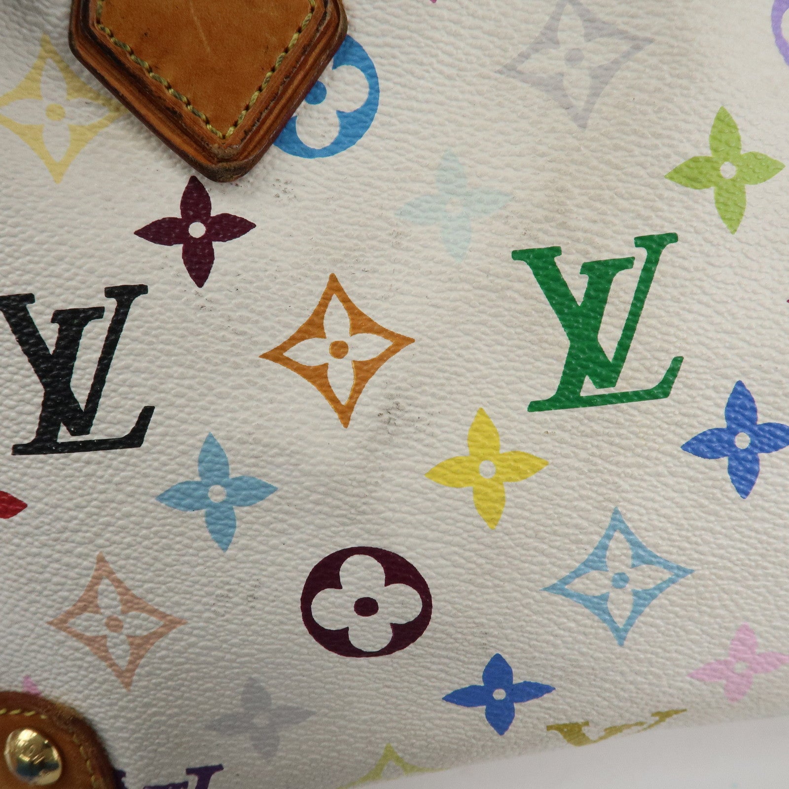 Louis Vuitton Monogram Multicolor Audra Hand Bag Blanc M40047 Used