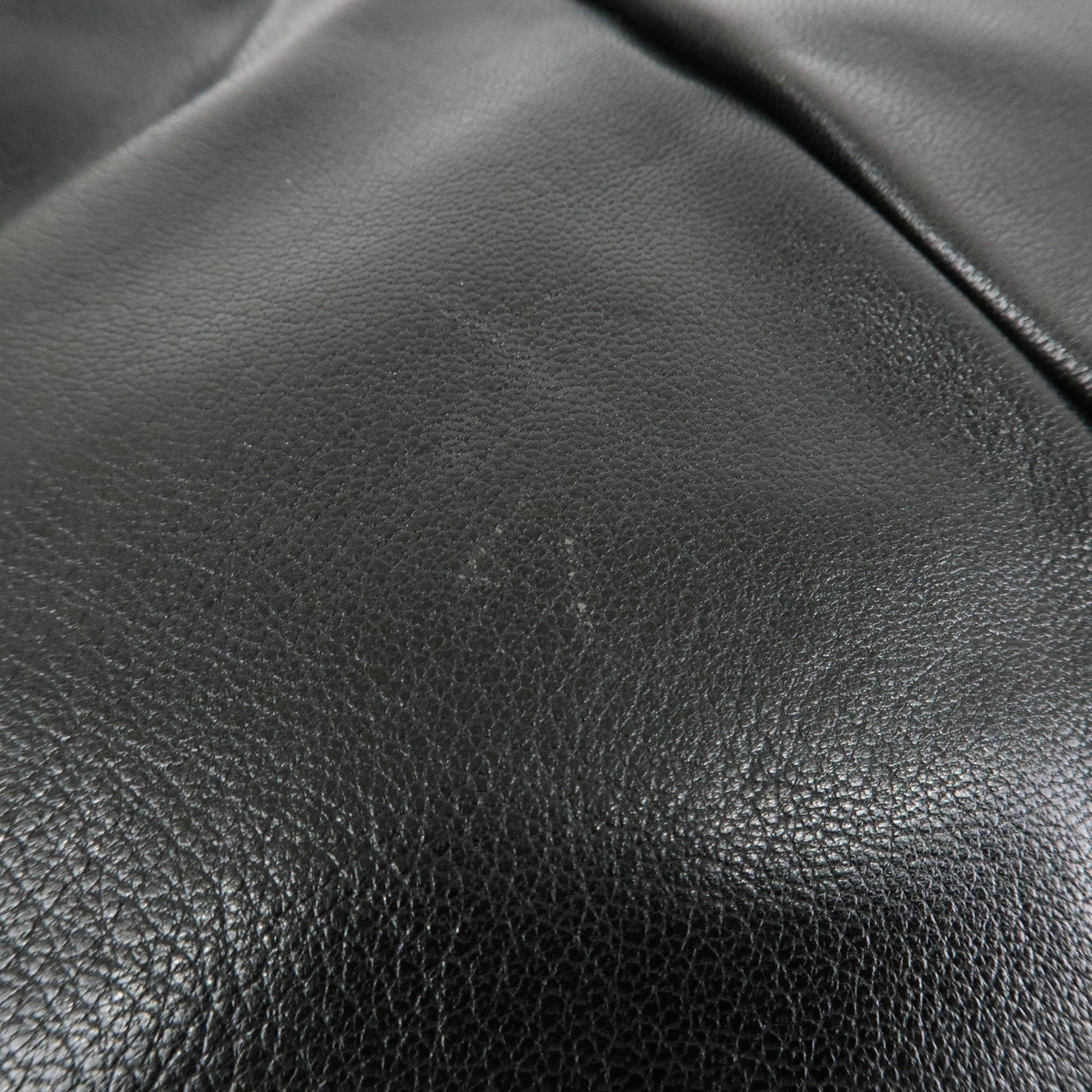 SAINT LAURENT Leather Shoulder Bag Hand Bag Black Silver HDW