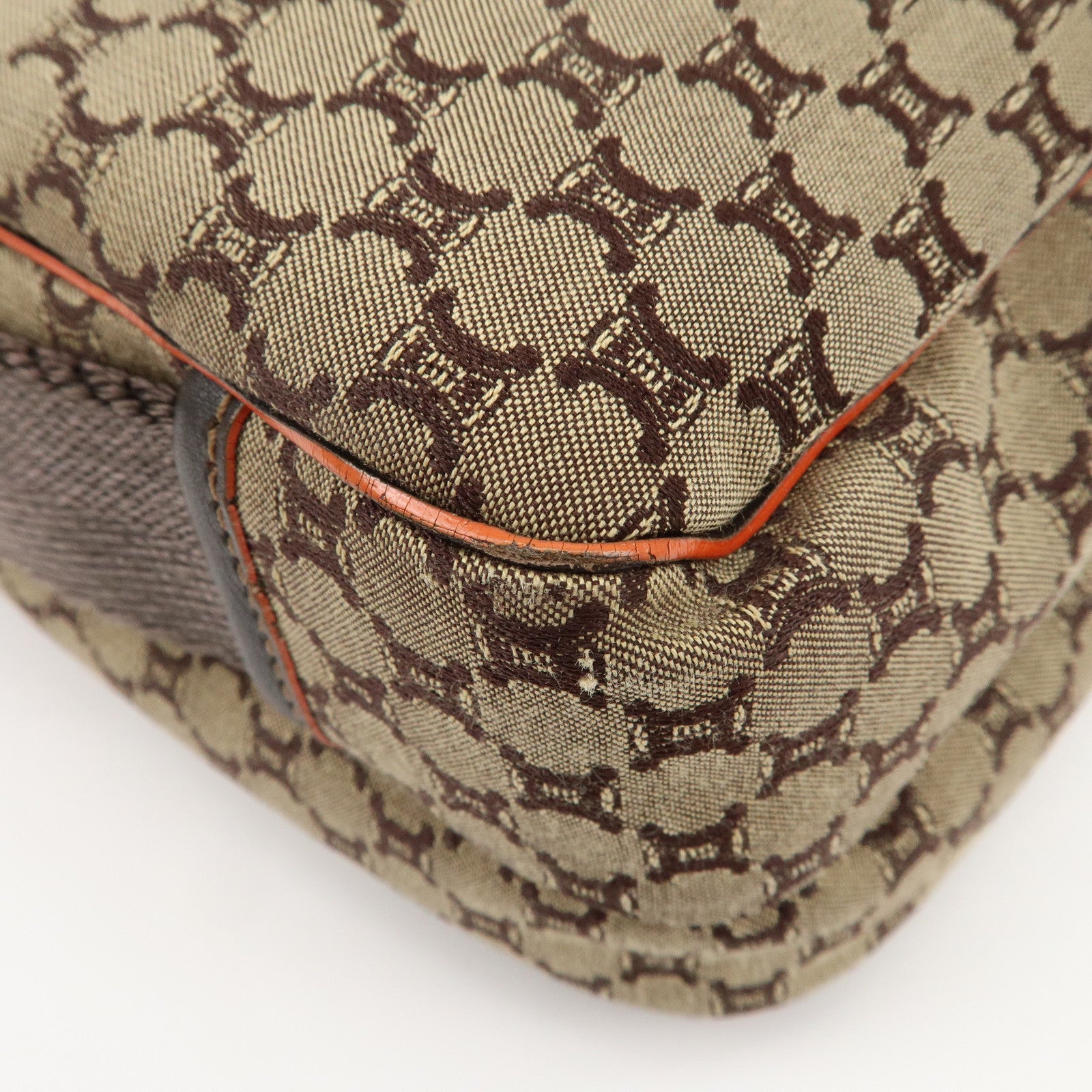 CELINE Macadam Leather Canvas Shoulder Bag Crossbody Bag Used