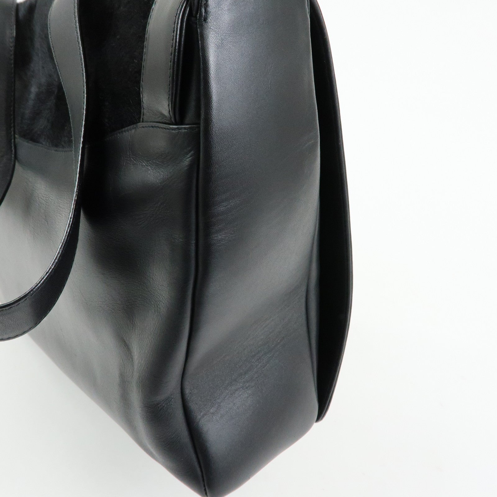 Ferragamo Gancini Calf Hair Leather Shoulder Crossbody Bag Black