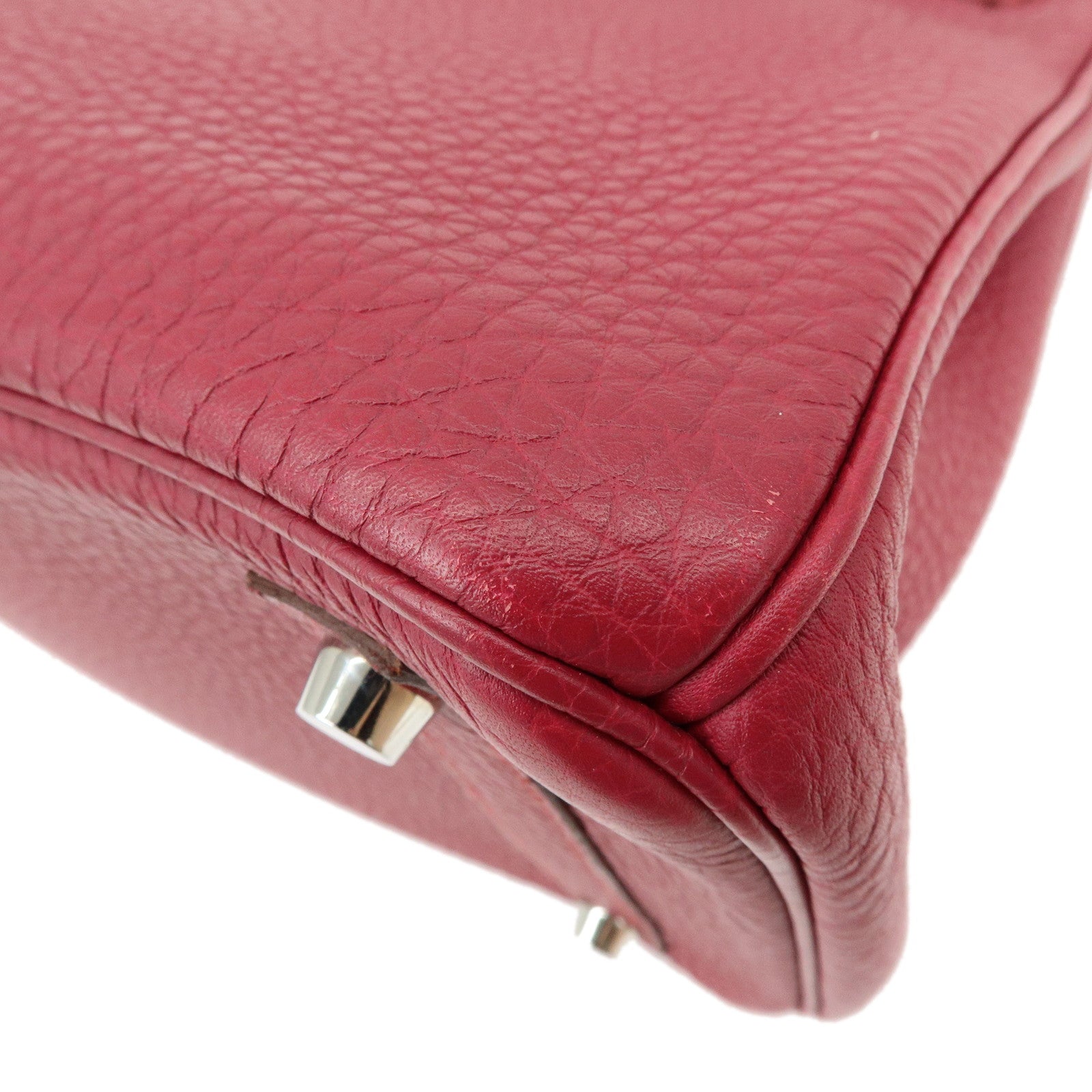 HERMES Birkin 30 Taurillon Clemence Hand Bag Rose Wood