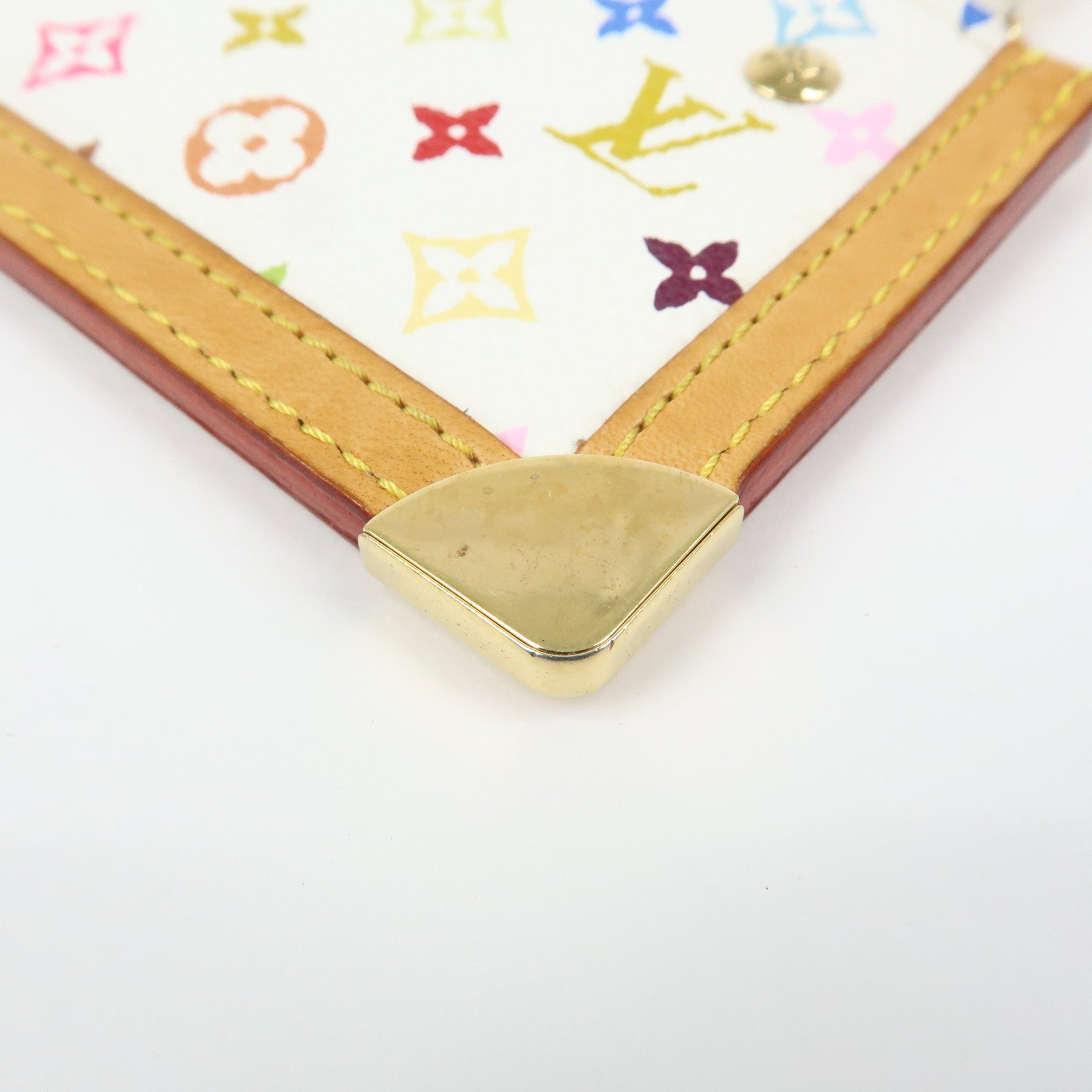 Louis Vuitton Monogram Multicolor Pochette Cles Blanc M92655