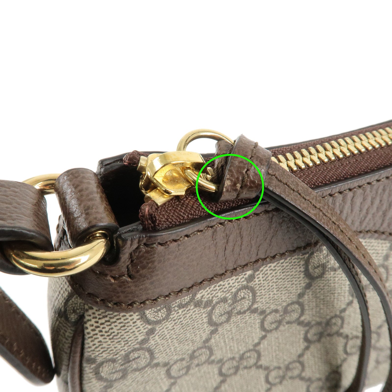 GUCCI Ophidia GG Supreme Leather Shoulder Bag Beige Brown 135145 Used