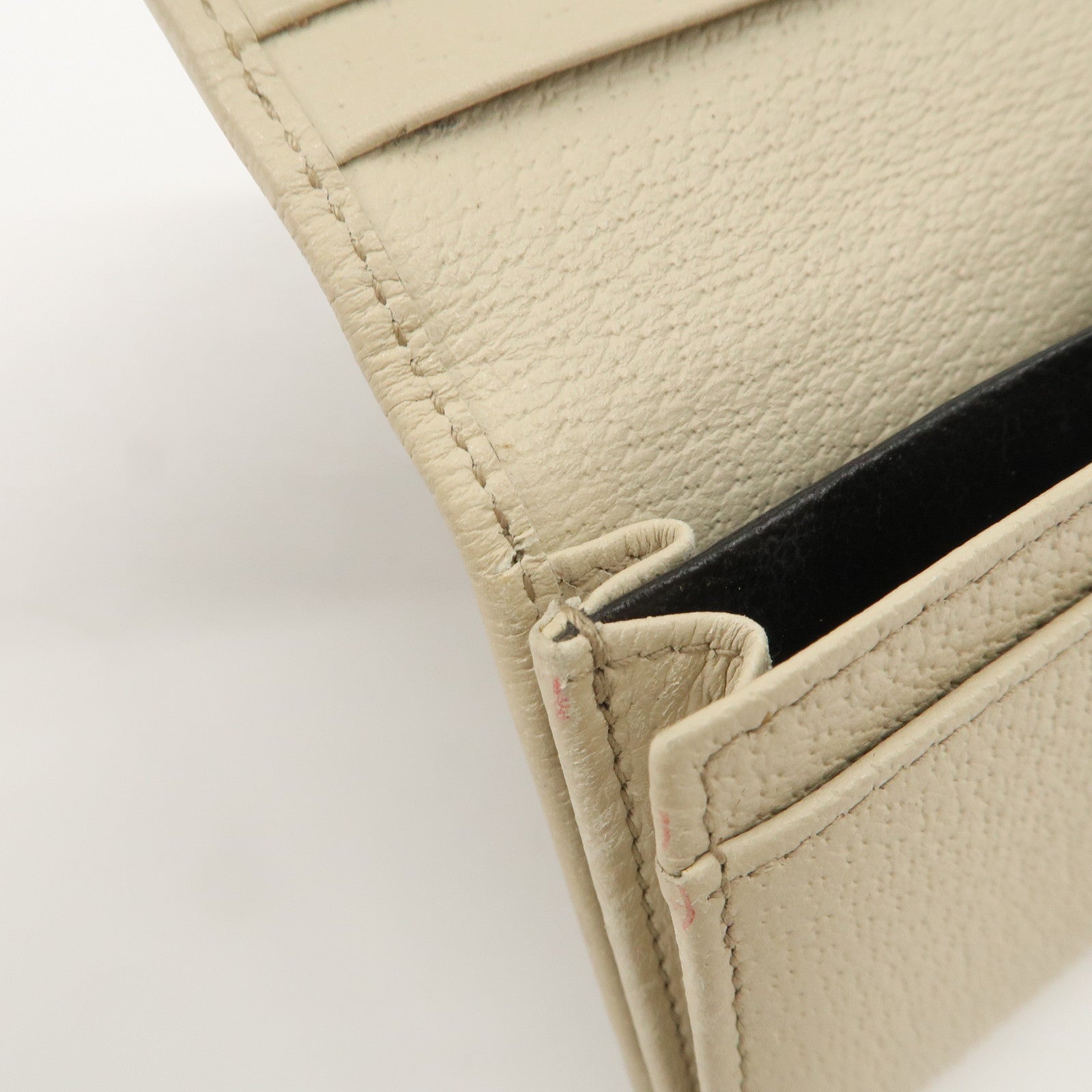 GUCCI Abbey GG Canvas Leather Card Case Ivory Beige 141417 Used