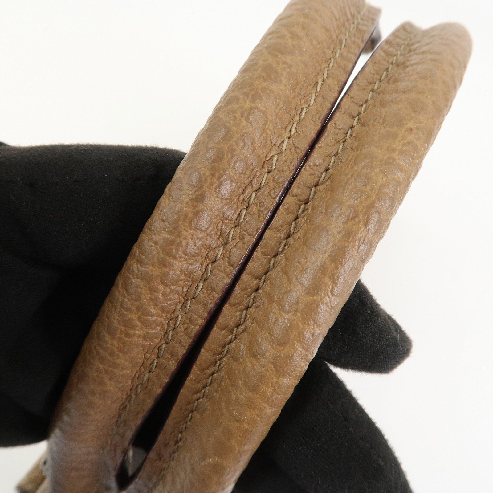 GUCCI Leather Shoulder Bag Hand Bag Brown 130995