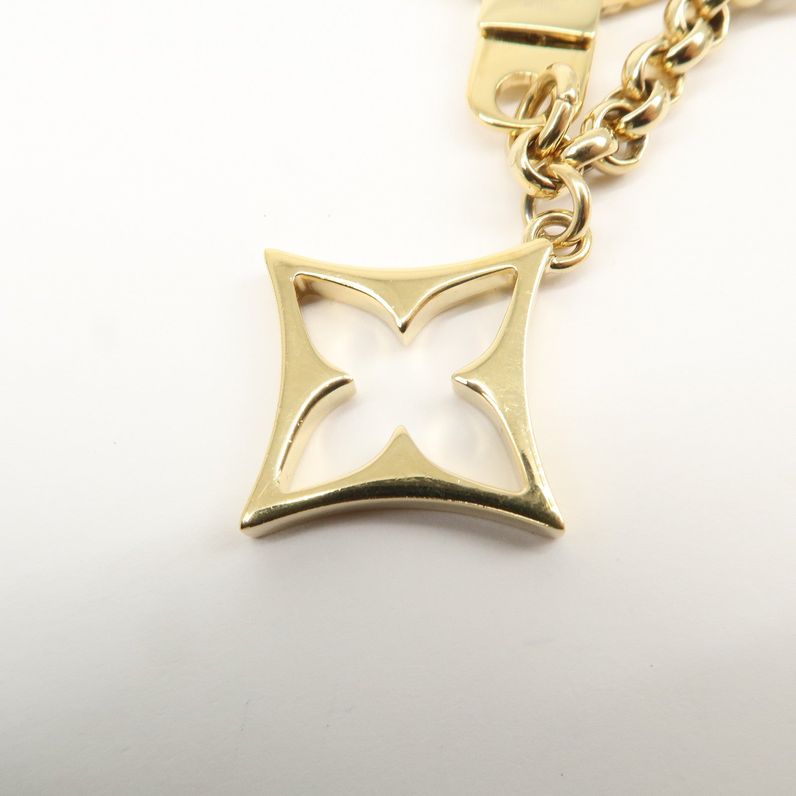 Louis Vuitton Fleur de Monogram Bag Charm Key Chain Gold M65111