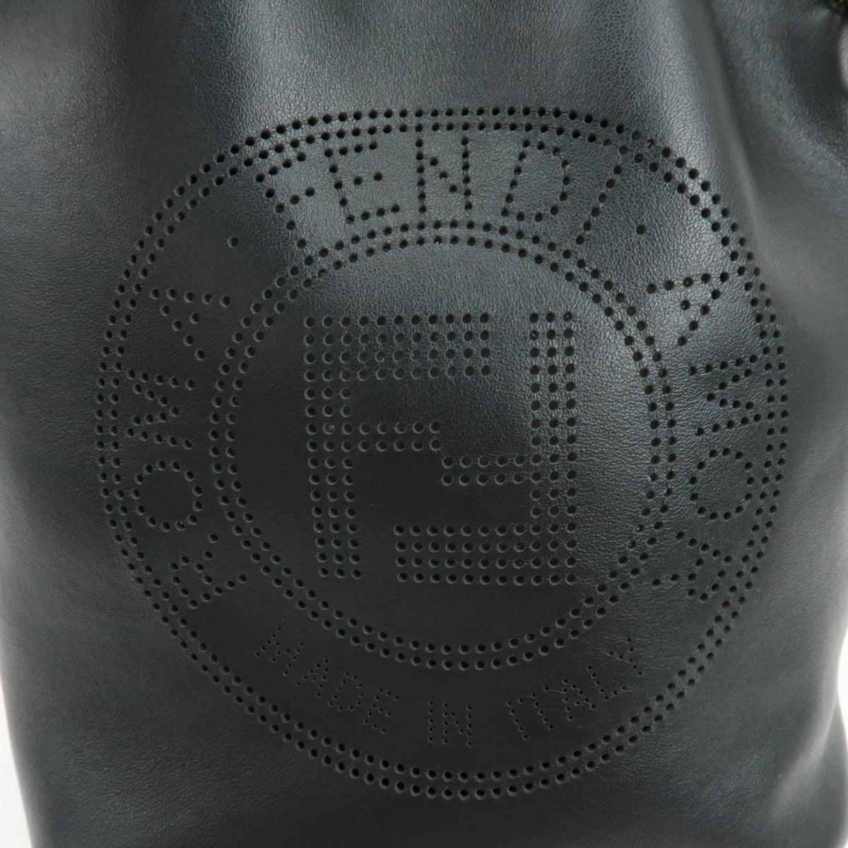 FENDI Mon Tresor Leather 2Way Bag Hand Bag Shoulder Bag Black Red