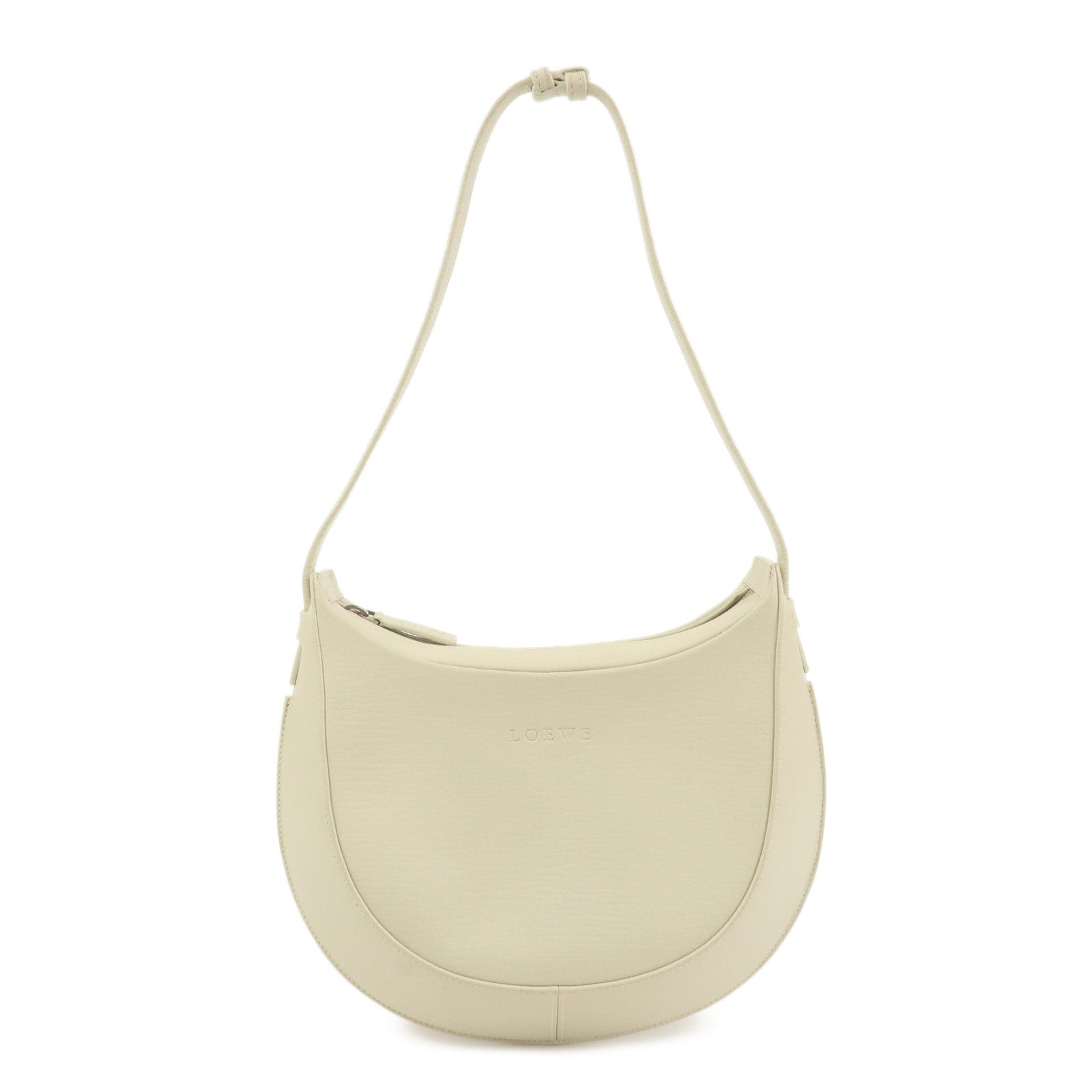 LOEWE Leather Shoulder Bag Hand Bag Ivory