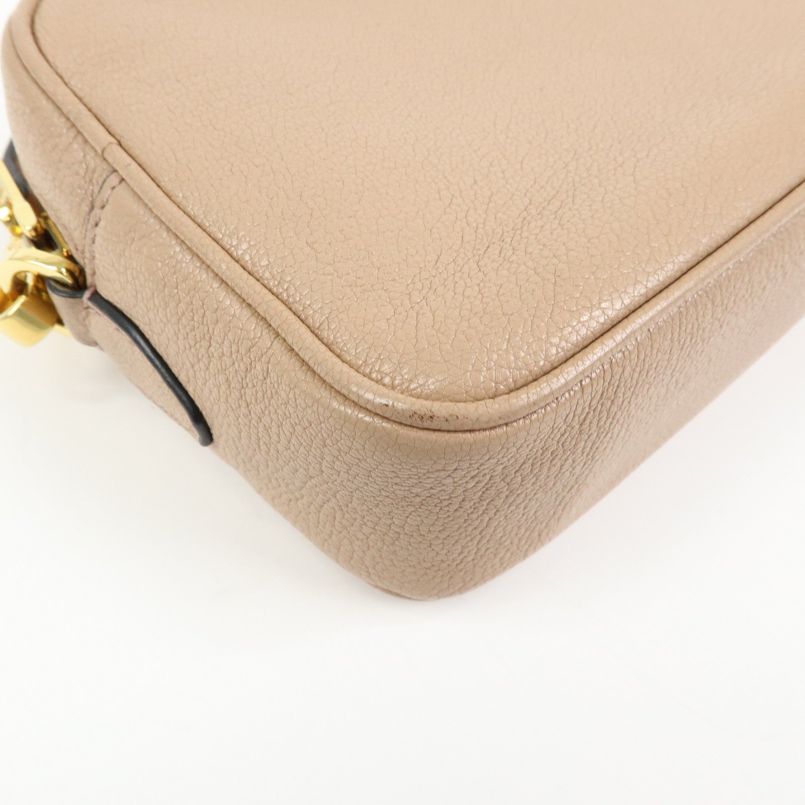 MIU MIU Madras Leather Camera Bag Shoulder Bag Crossbody Bag Beige
