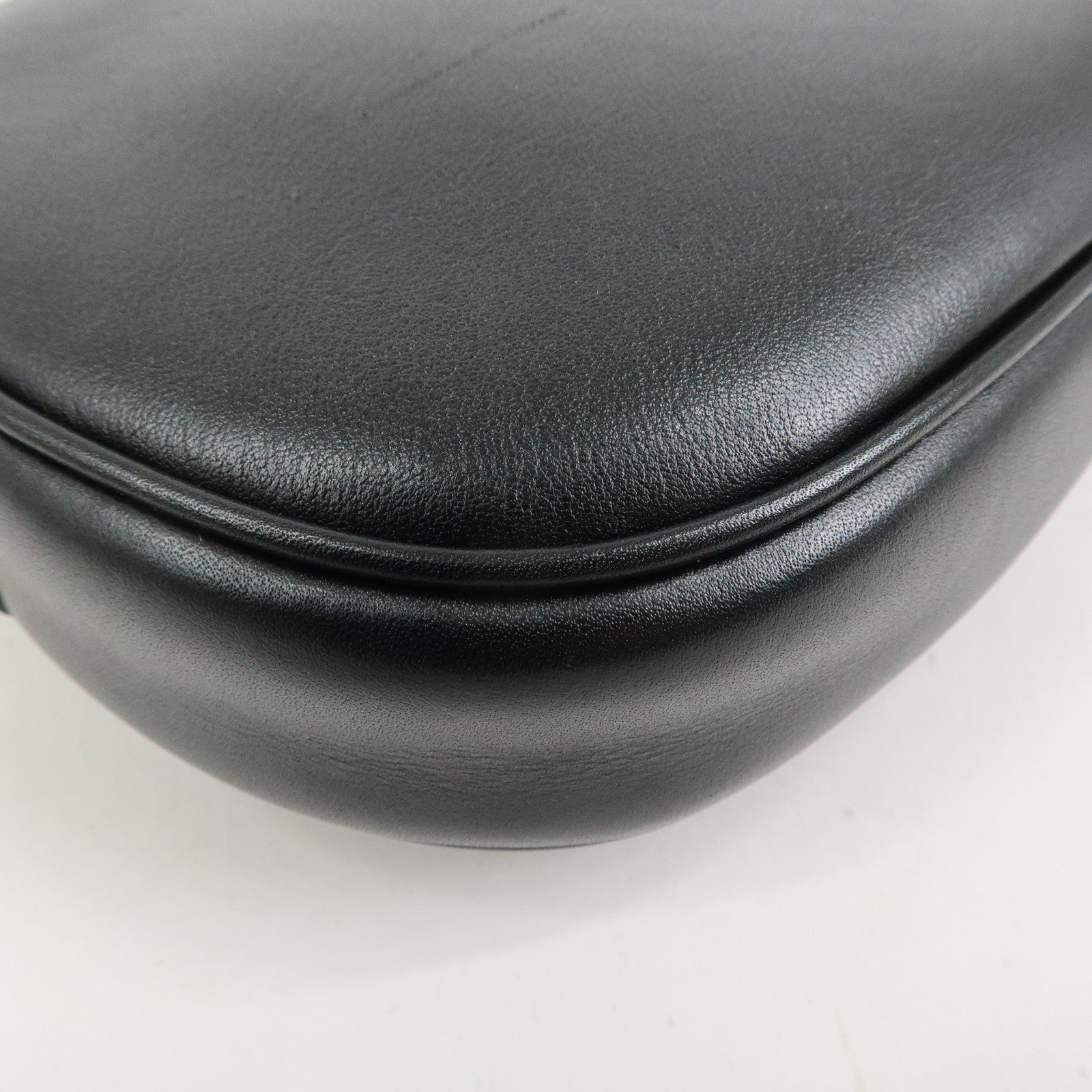 CELINE Calf Leather Shoulder Bag Crossbody Bag Black C Charm