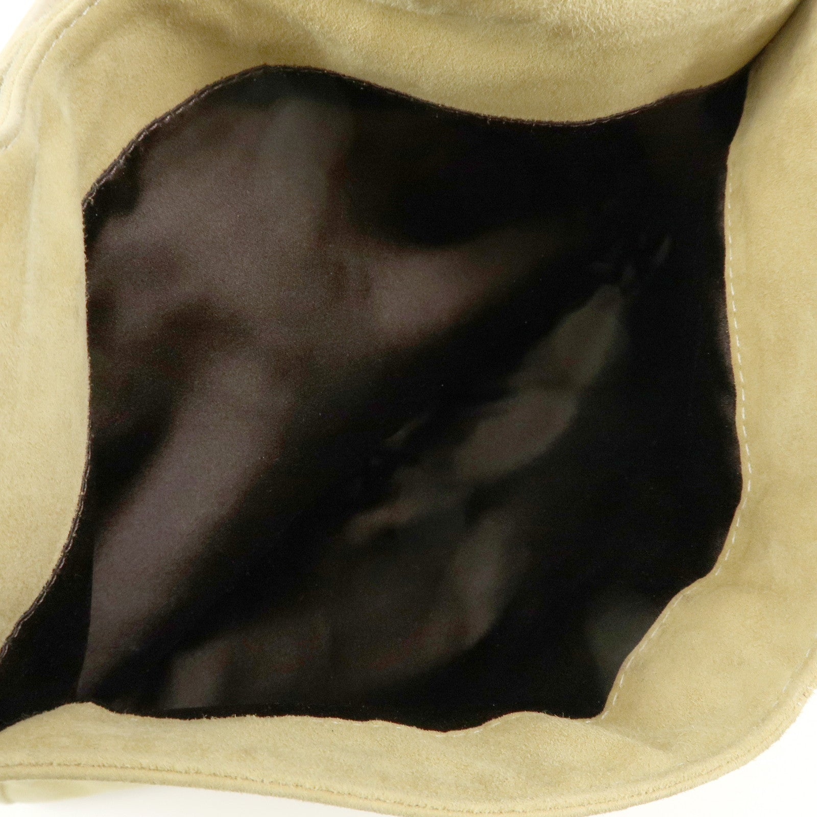 FENDI Suede Leather Shoulder Bag Hand Bag Yellow Beige 26569