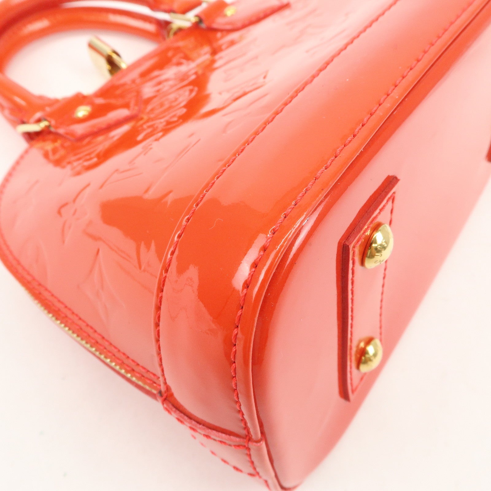 Louis Vuitton Monogram Vernis Alma BB 2Way Hand Bag Rouge M91698 Used
