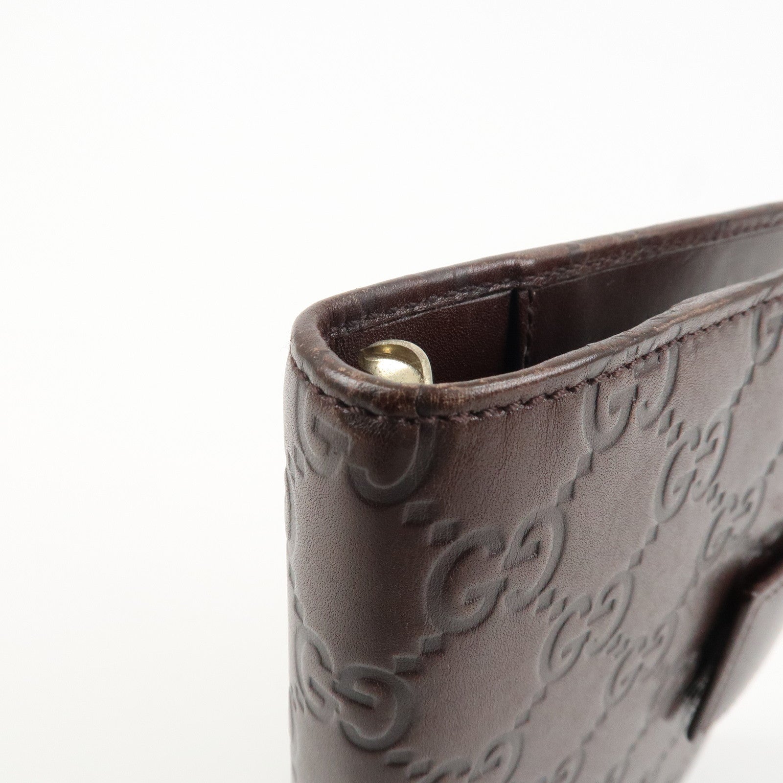 GUCCI Guccissima Leather Planner Cover Dark Brown 115240 Used