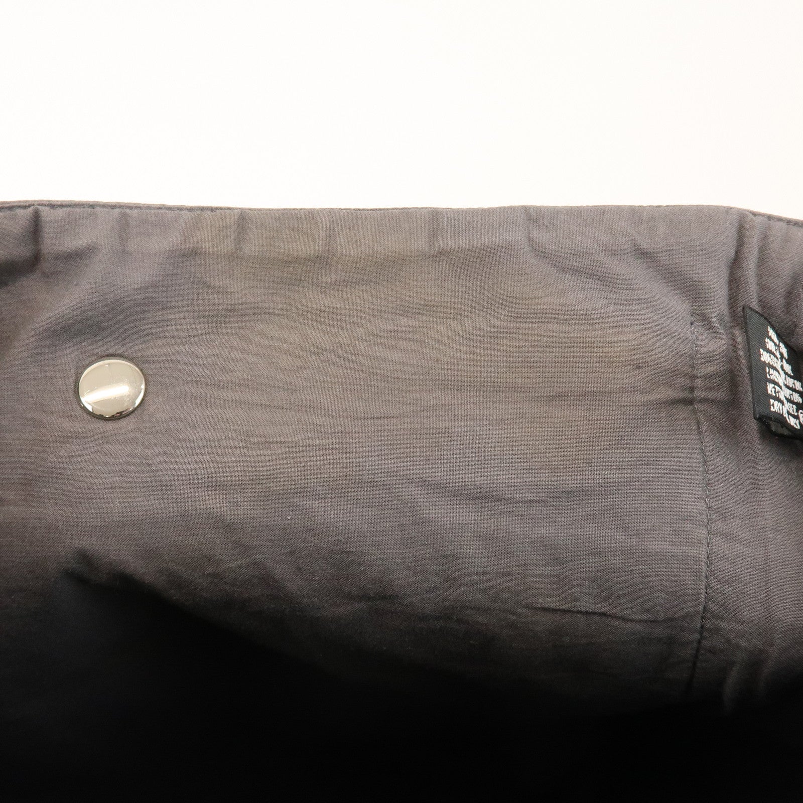 HERMES Amedaba GM Canvas Leather Tote Bag Hand Bag Grey