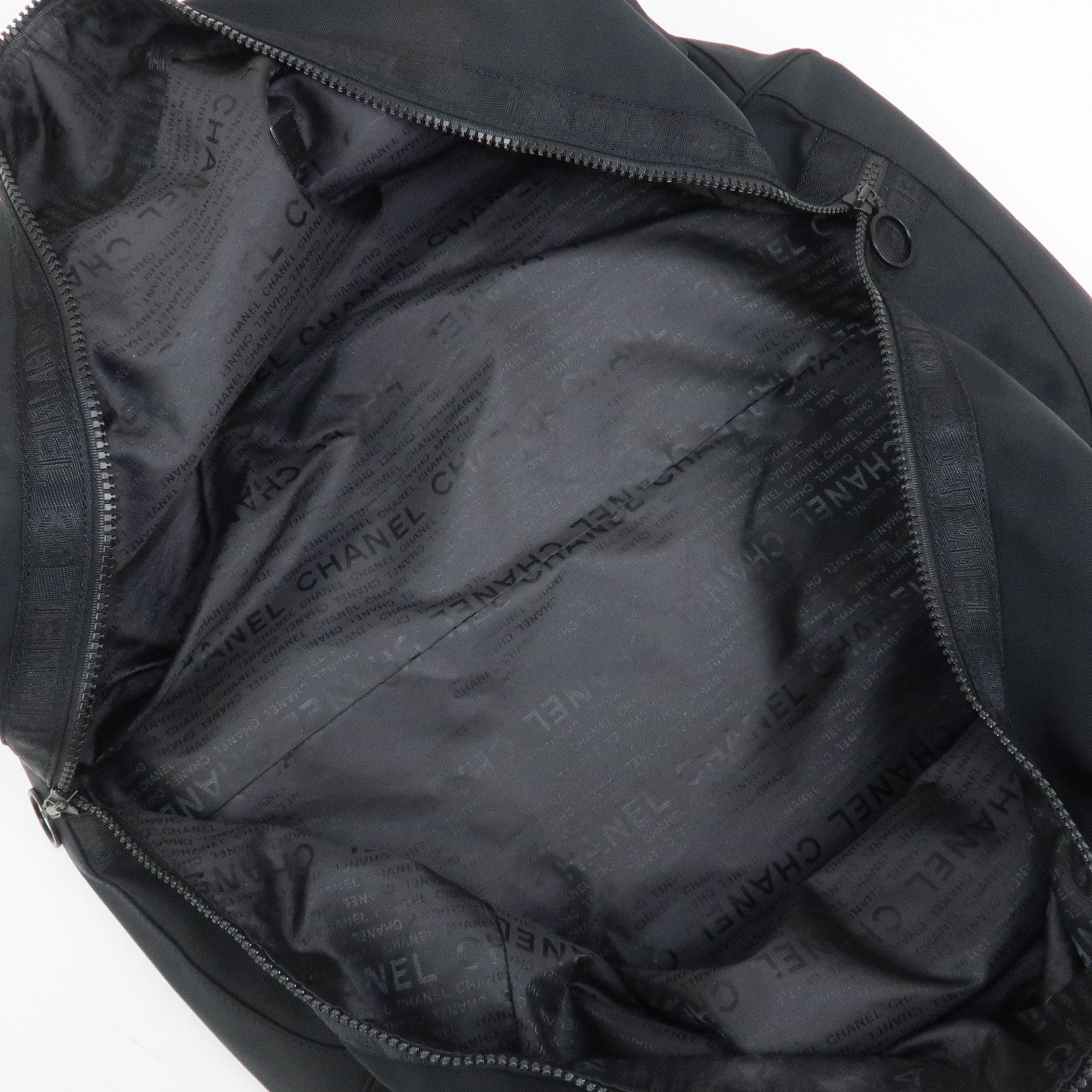 CHANEL COCO Mark Sport Line Nylon Boston Bag Shoulder Bag Black