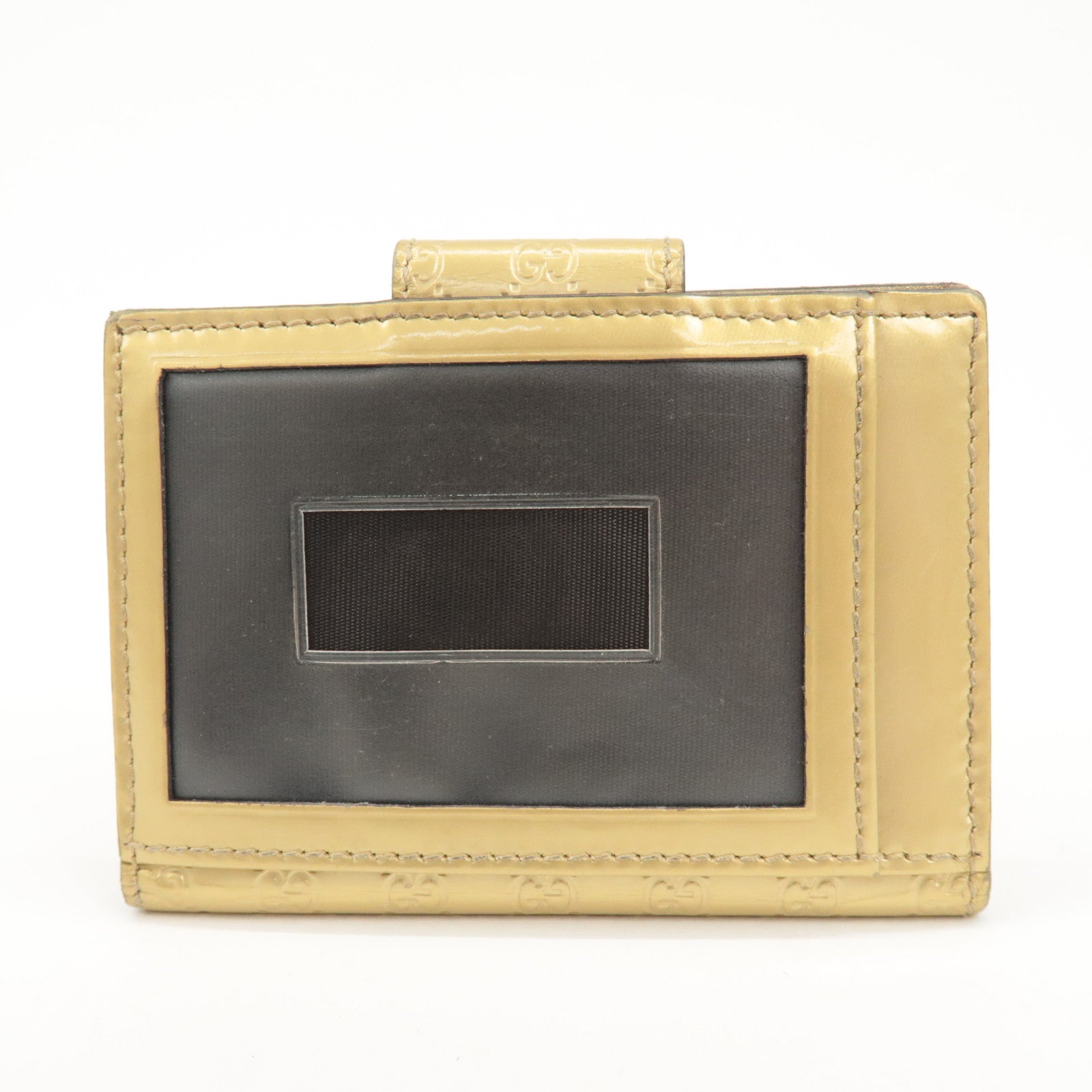 GUCCI Micro Guccissima Leather Card Case Gold 224261 Used