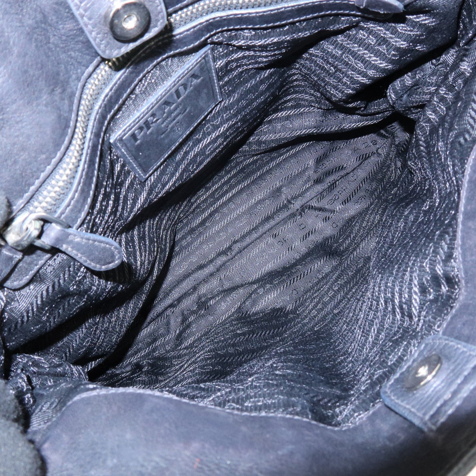 PRADA Logo Leather 2Way Bag Hand Bag Shoulder Bag Black BN1226