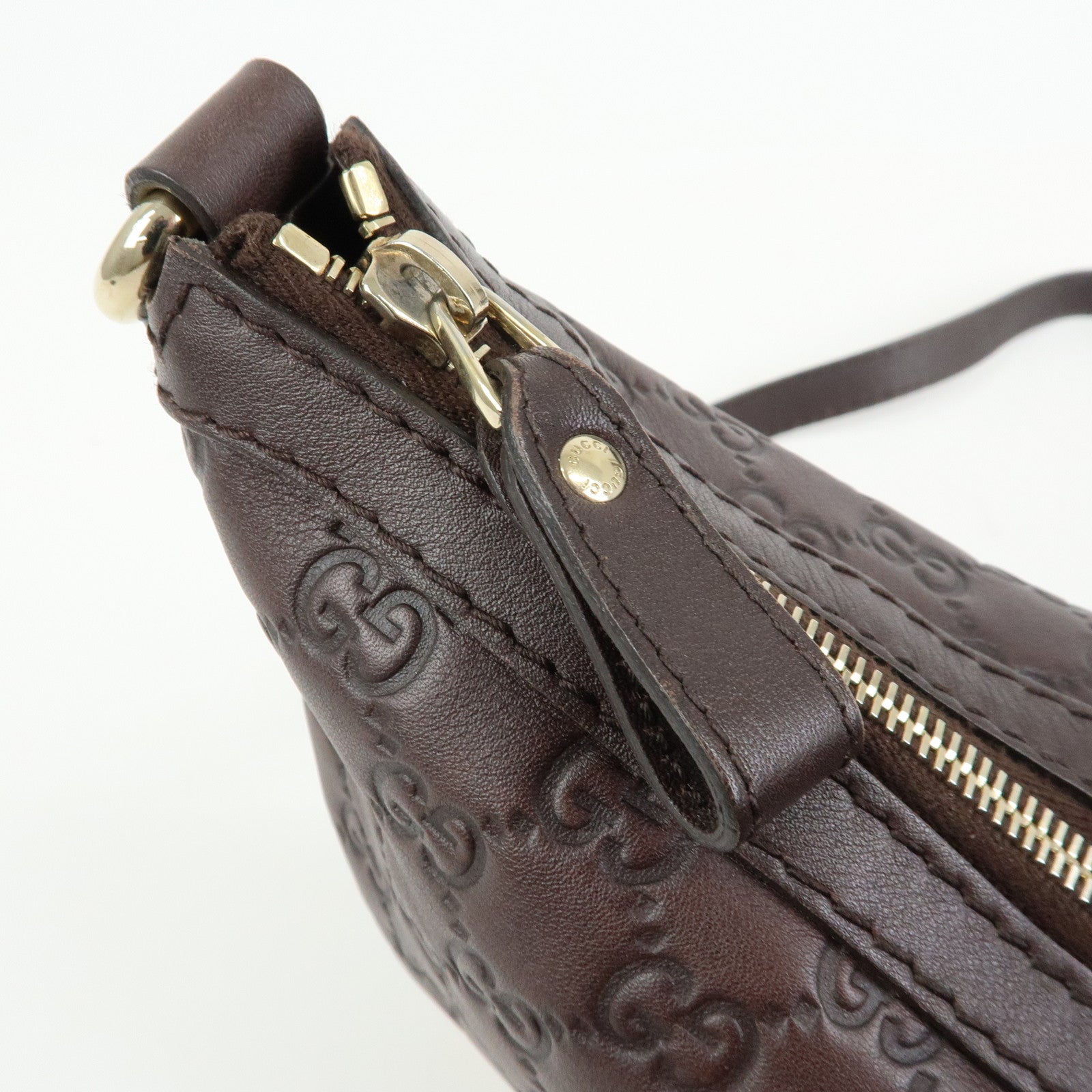 GUCCI Lovely Heart Guccissima Leather Shoulder Bag Brown 257072