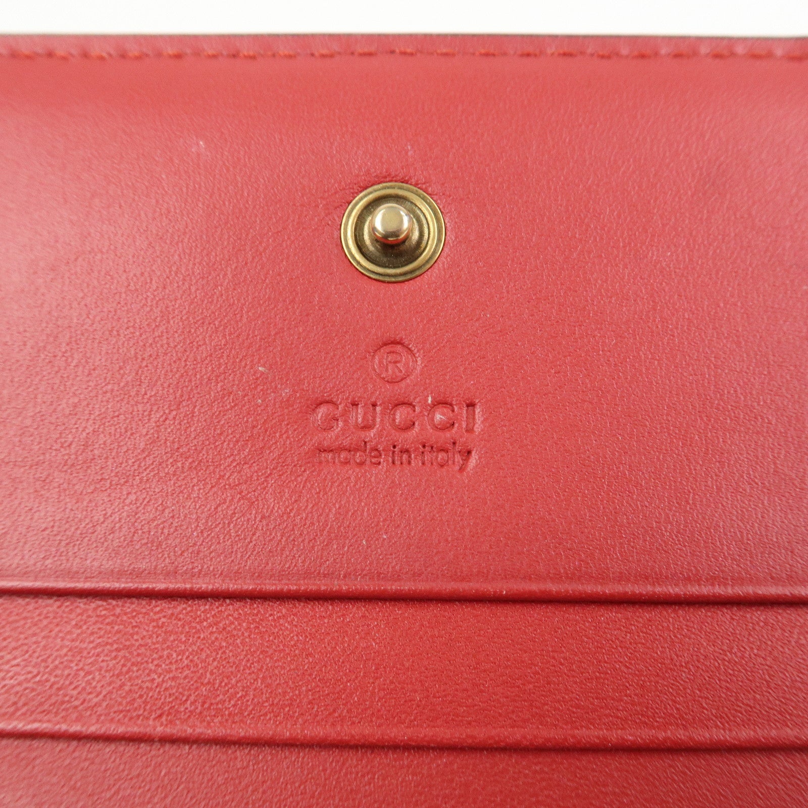 GUCCI Interlocking G GG Supreme Cherry Compact Wallet Beige 476050