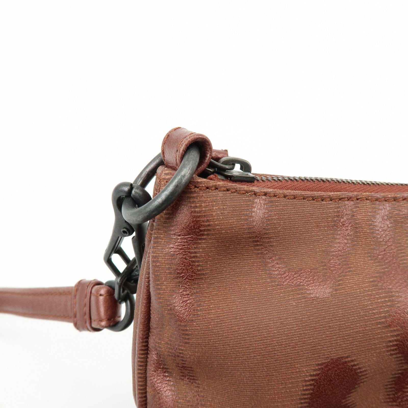 BOTTEGA VENETA Leather Shoulder Bag Metallic Brown 196484