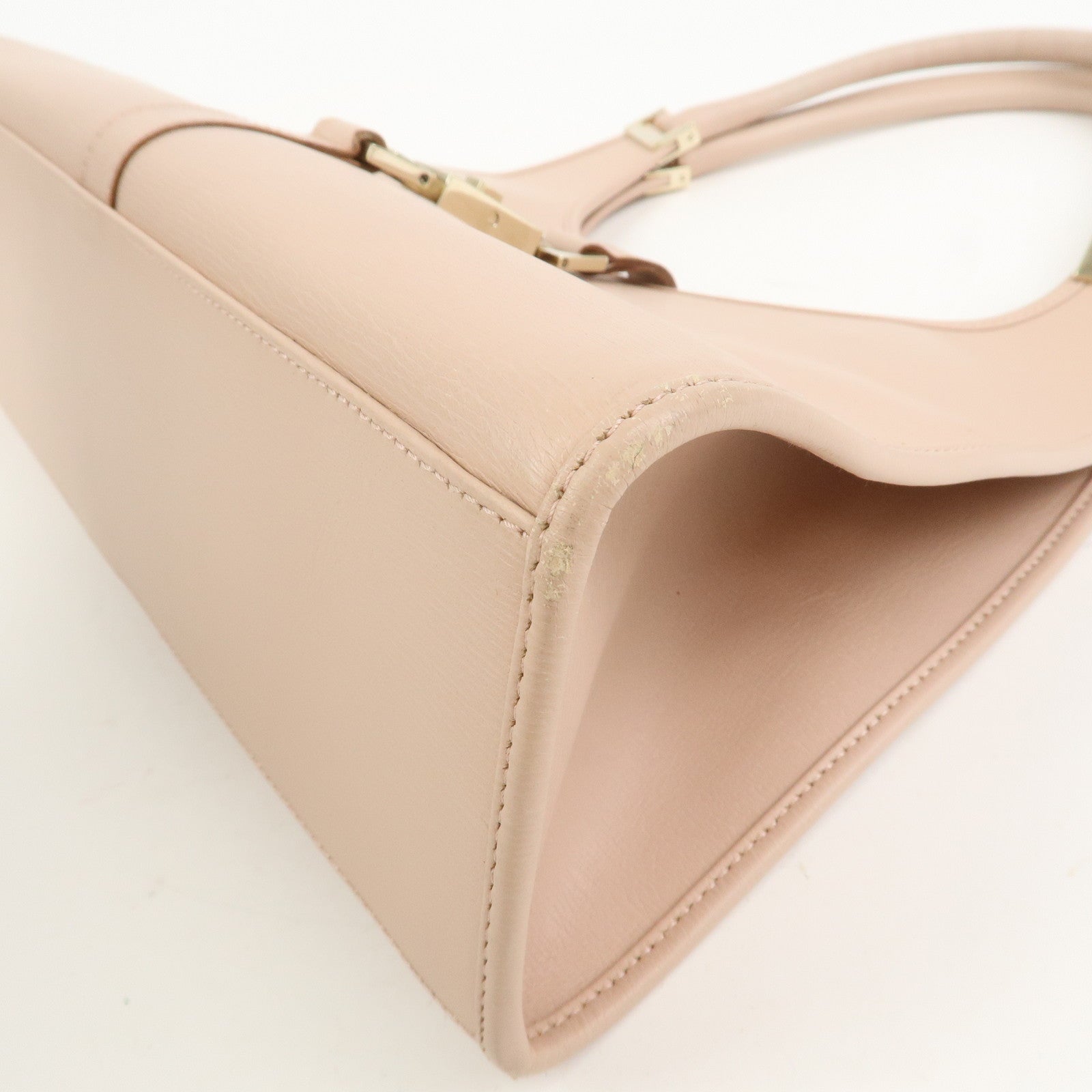 GUCCI Jackie Logo Leather Shoulder Bag Hand Bag Pink 002.1067