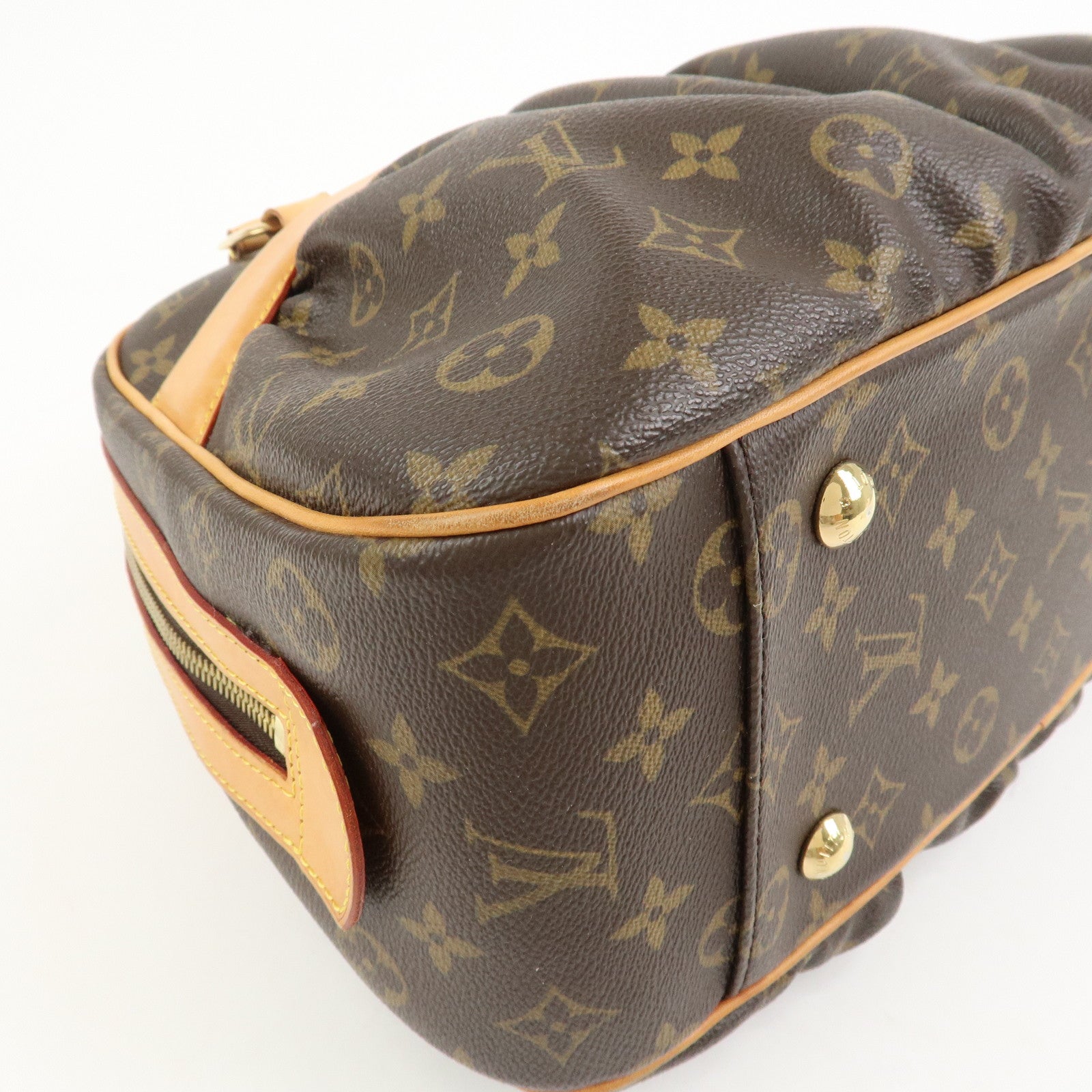 Louis Vuitton Monogram Mitsy Handbag Boston Bag Brown M40058