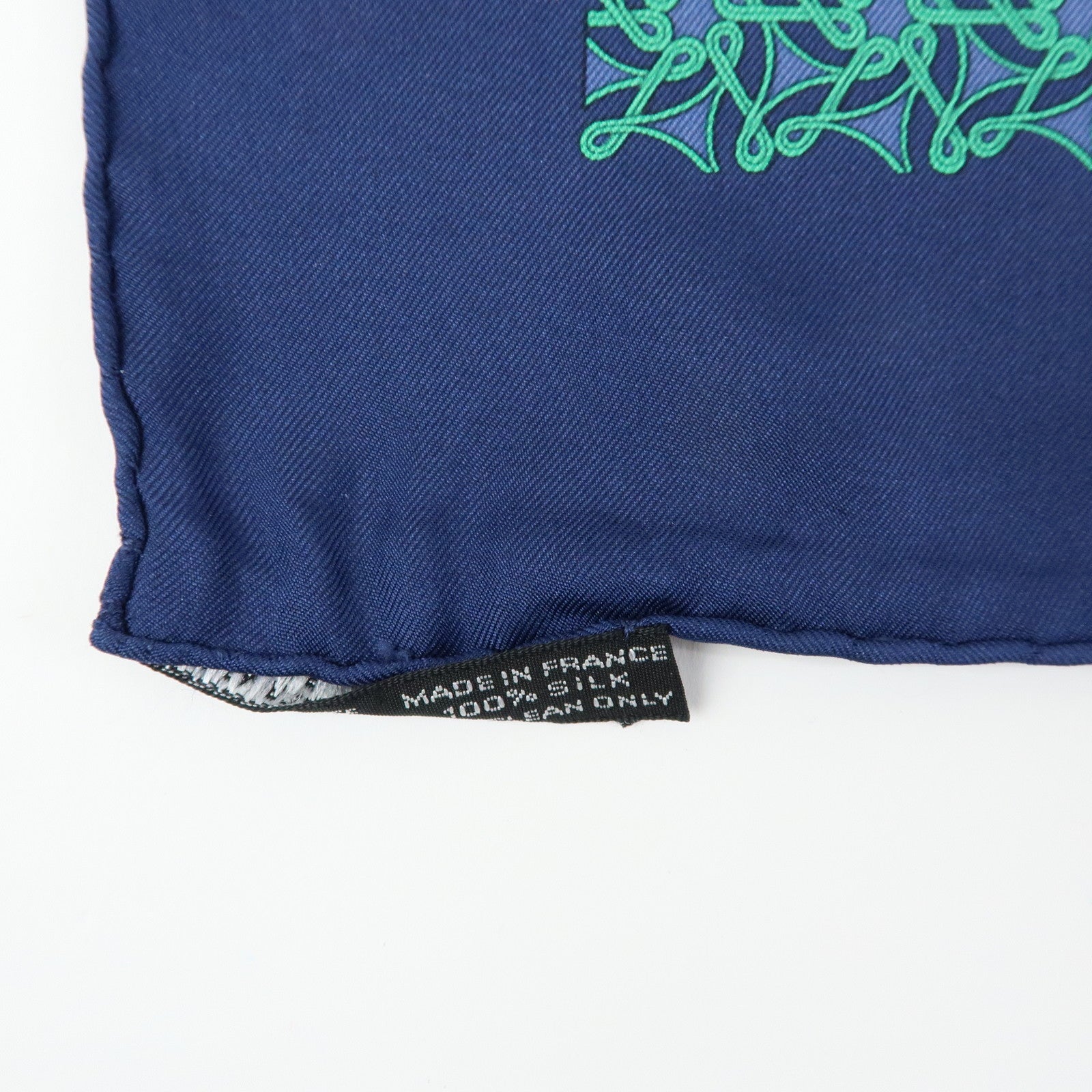 HERMES Carre 45 Set of 2 Silk 100% Scarf Navy Green