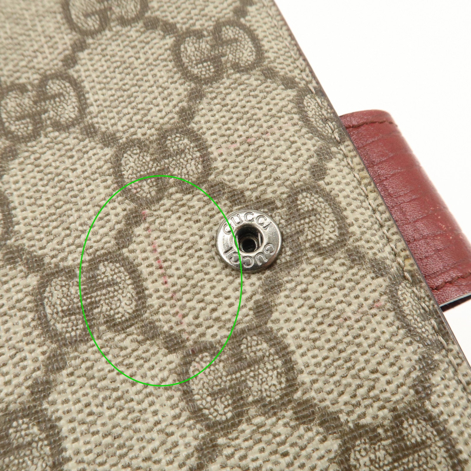 GUCC GG Supreme Canvas Leather Planner Cover Beige Brown 115240 Used