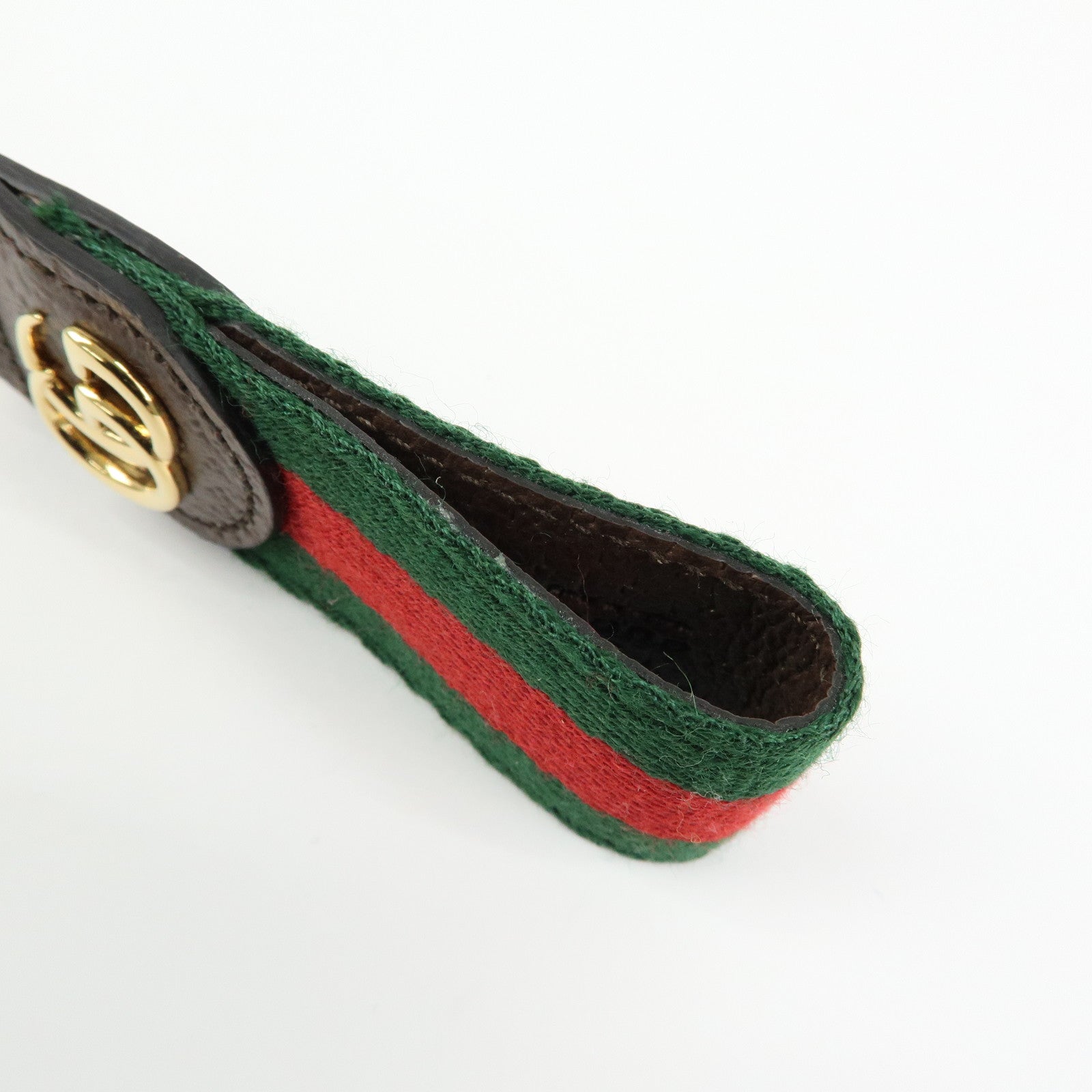 GUCCI GUCCI Ophidia Sherry Leather Bag Charm Key Holder 523161