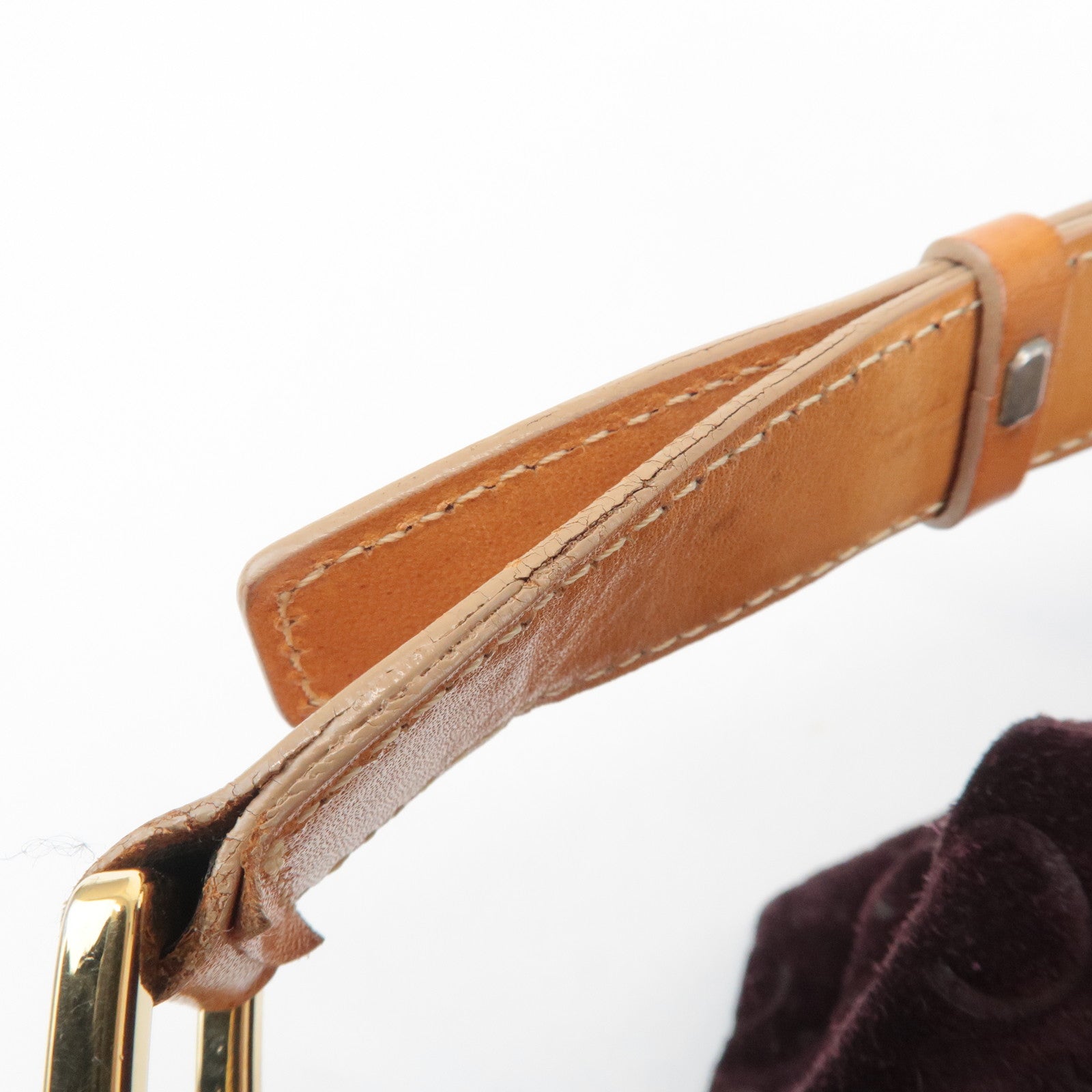 CELINE C Macadam Suede Leather Shoulder Bag Bordeaux Brown