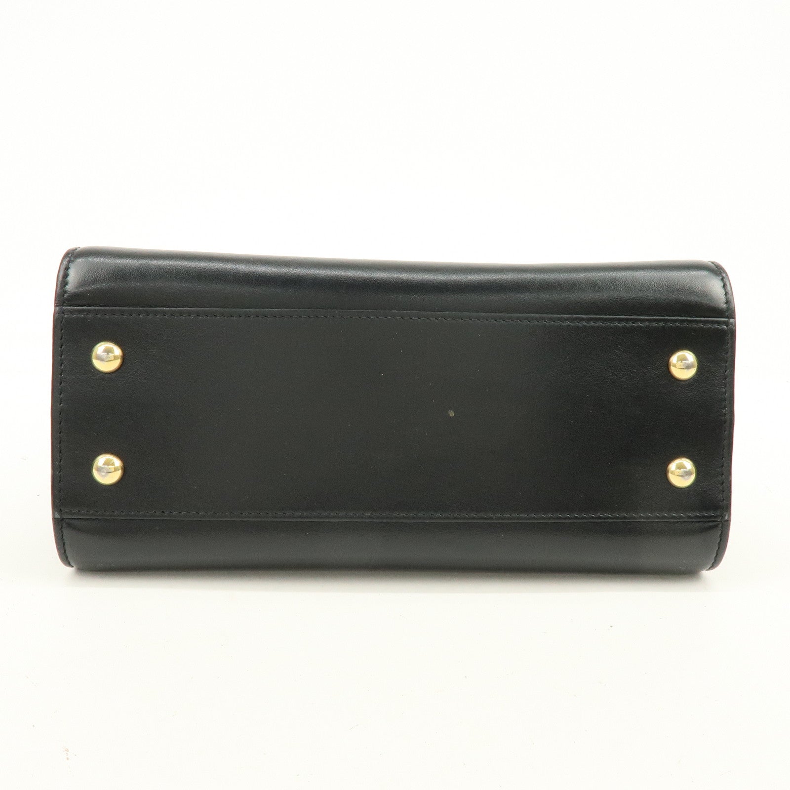 SAINT LAURENT PARIS Baby Cabas Cassandra Leather Hand Bag Black