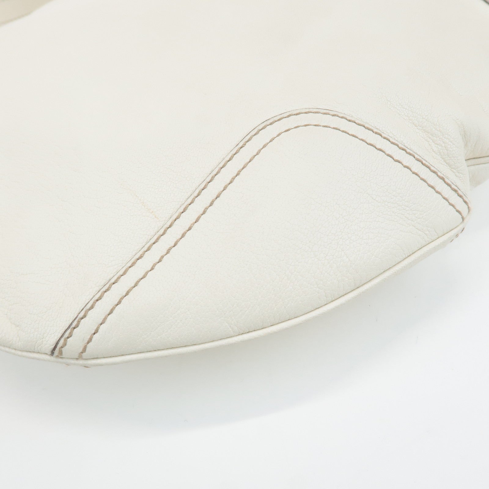 GUCCI Sherry Princy Leather Shoulder Bag White 162882 Used