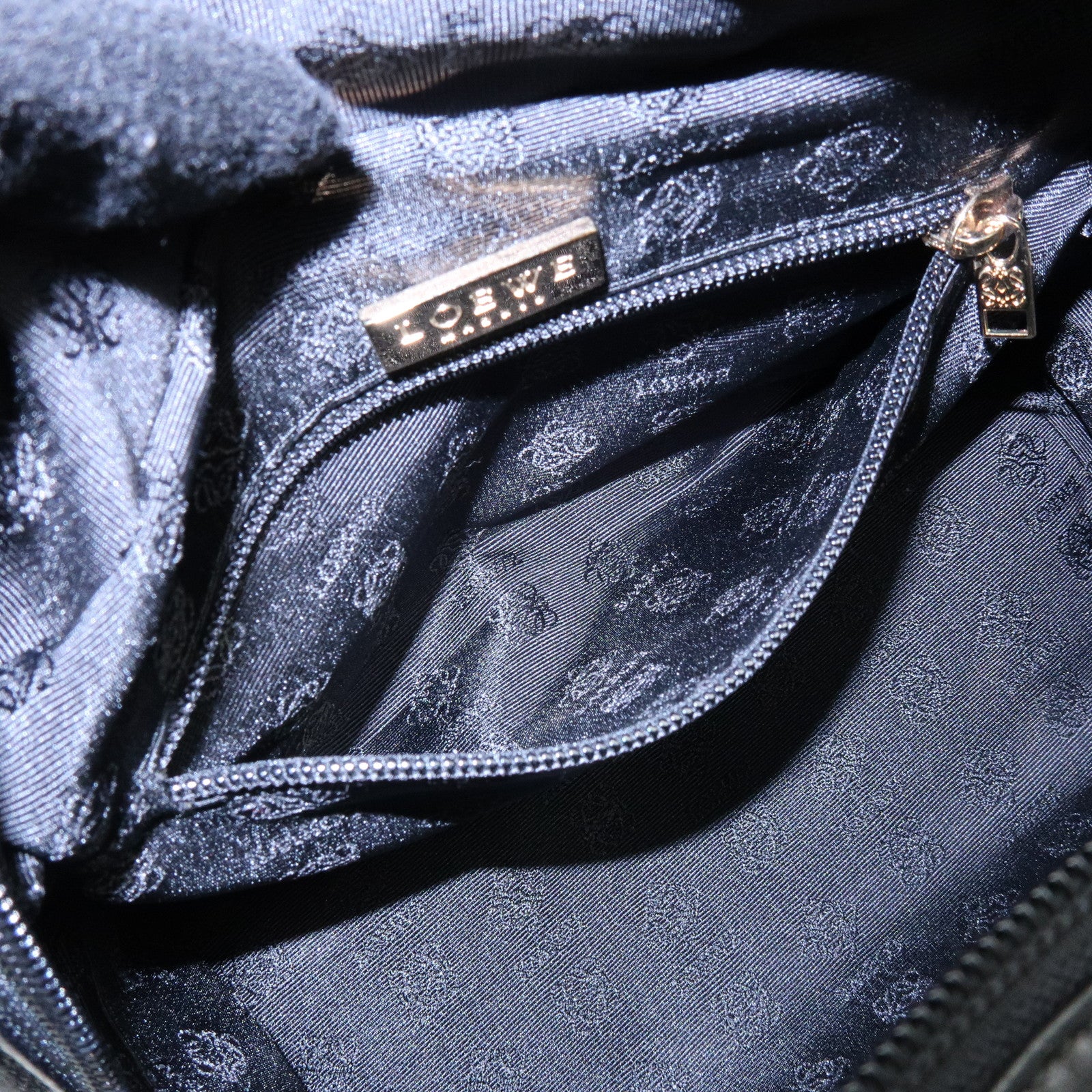 LOEWE Anagram Nappa Leather Hand Bag Tote Bag Black