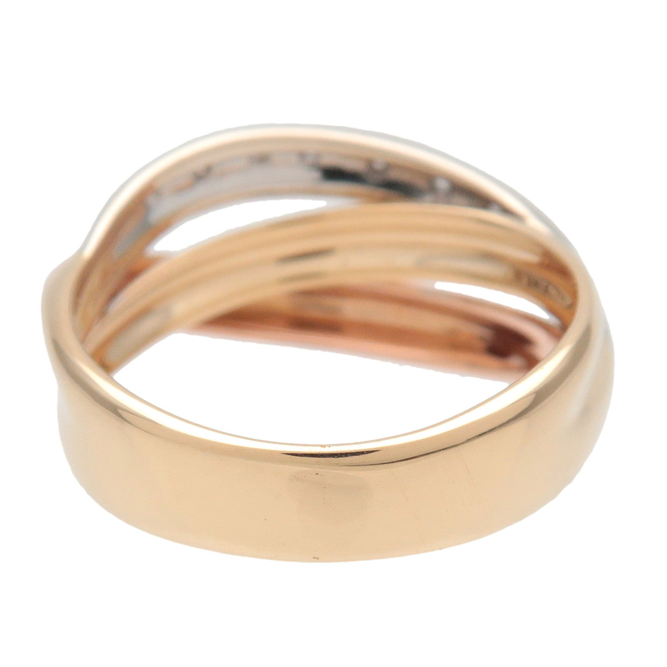 Ponte Vecchio Diamond Ring 750YG/PG/WG Yellow Rose White Gold US5