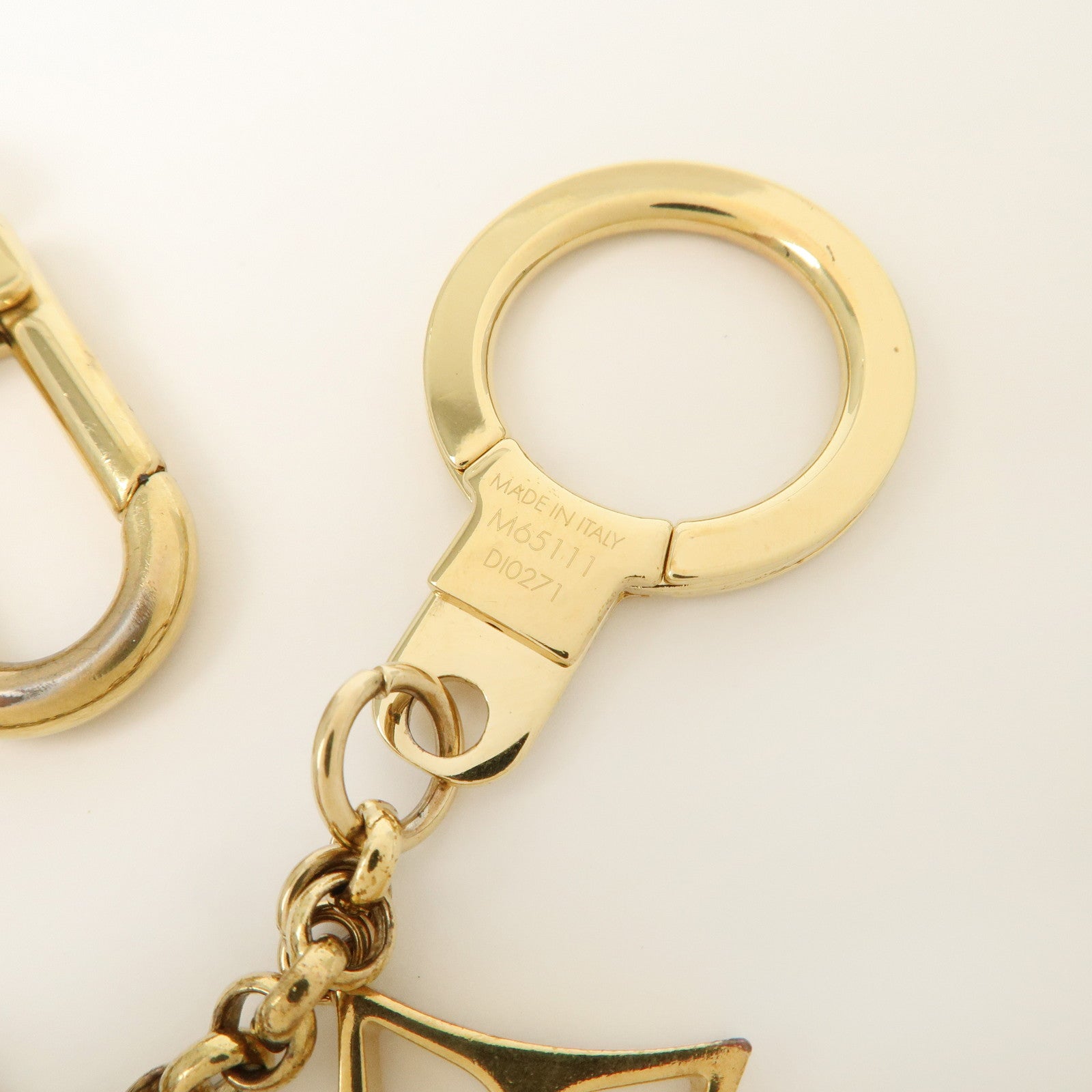 Louis Vuitton Fleur de Monogram Bag Charm Key Chain Gold M65111