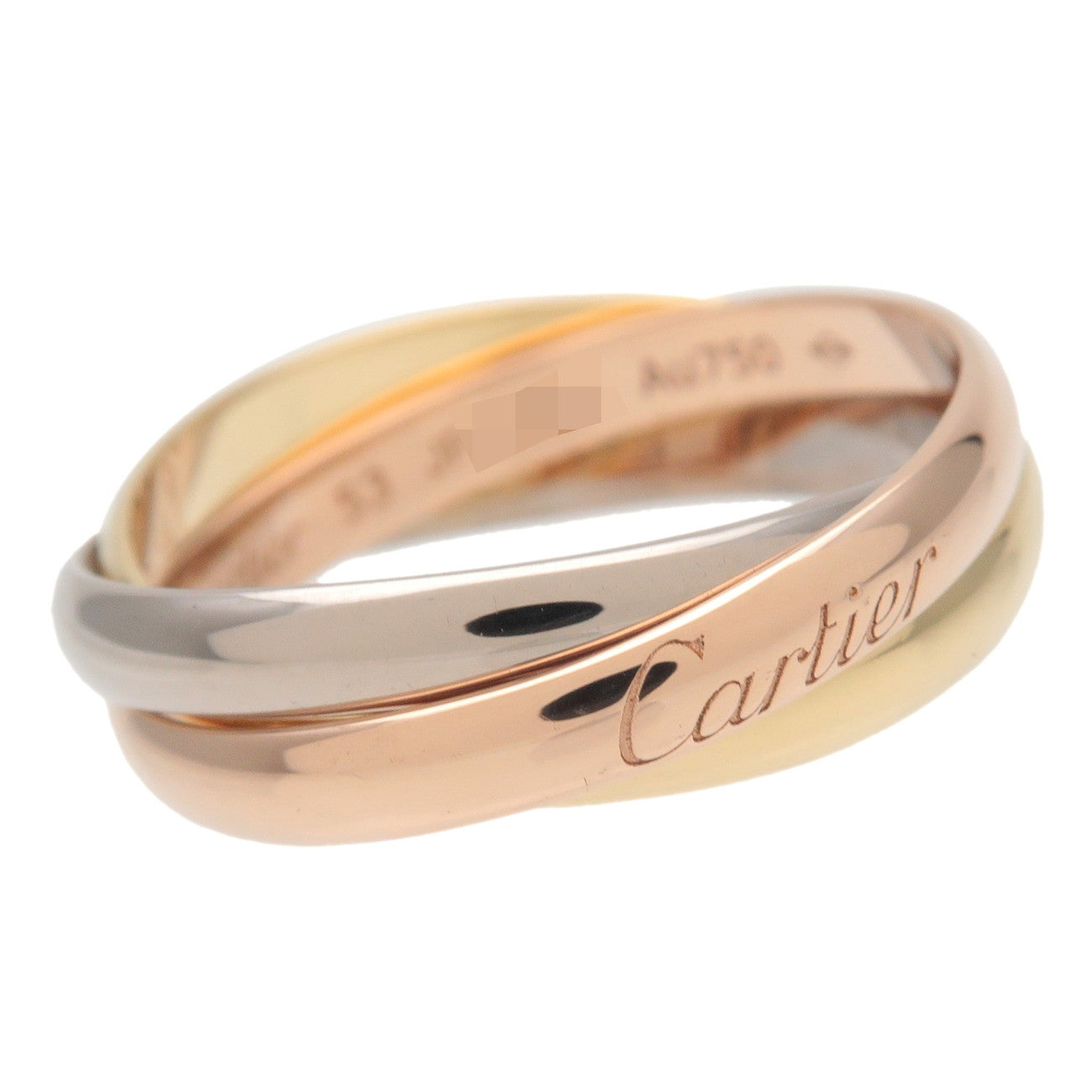 Cartier Trinity Ring SM K18 750YG/WG/PG #53 US6.5 EU53