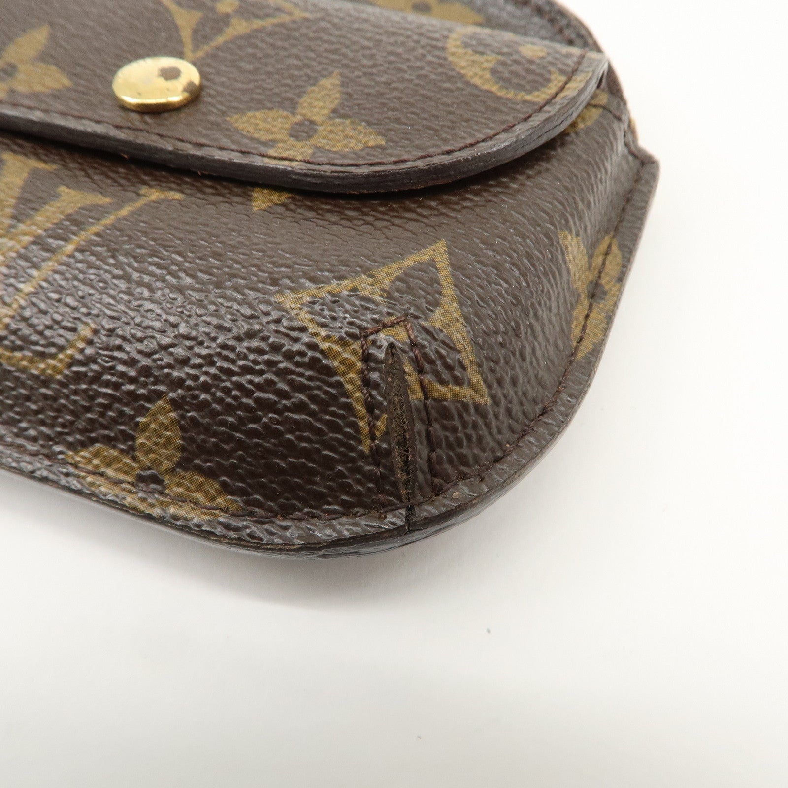 Louis Vuitton Monogram Porte Monnaie Shilling Coin Case M60025 Used