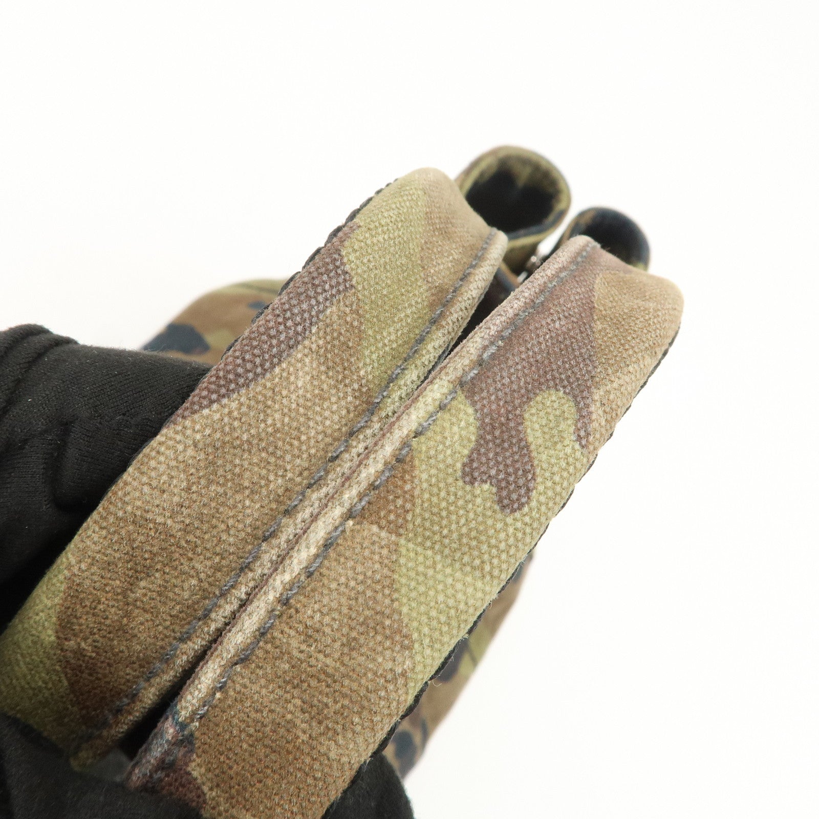 PRADA Logo Canapa Canvas 2Way Hand Bag Camouflage Khaki B2642B