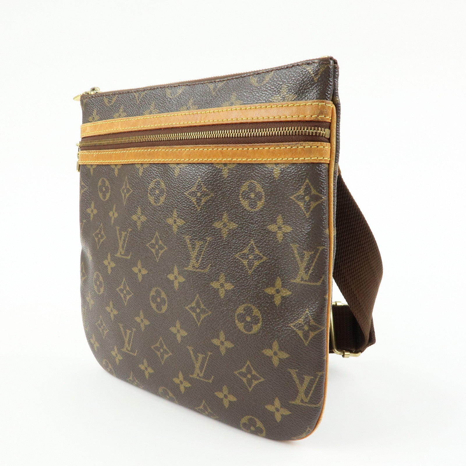 Louis Vuitton Monogram Pochette Bosphore Shoulder Bag Brown M40044