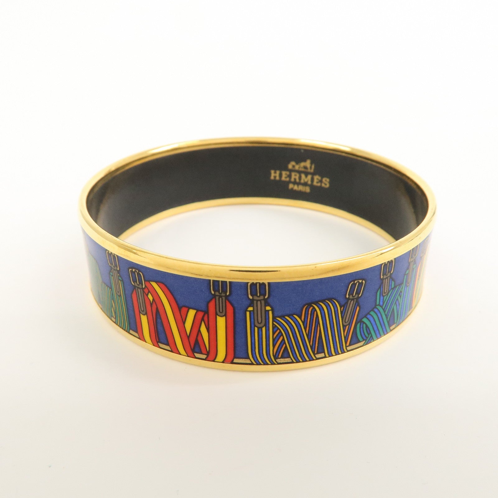 HERMES Email GM Bangle Bracelet Blue Multicolor