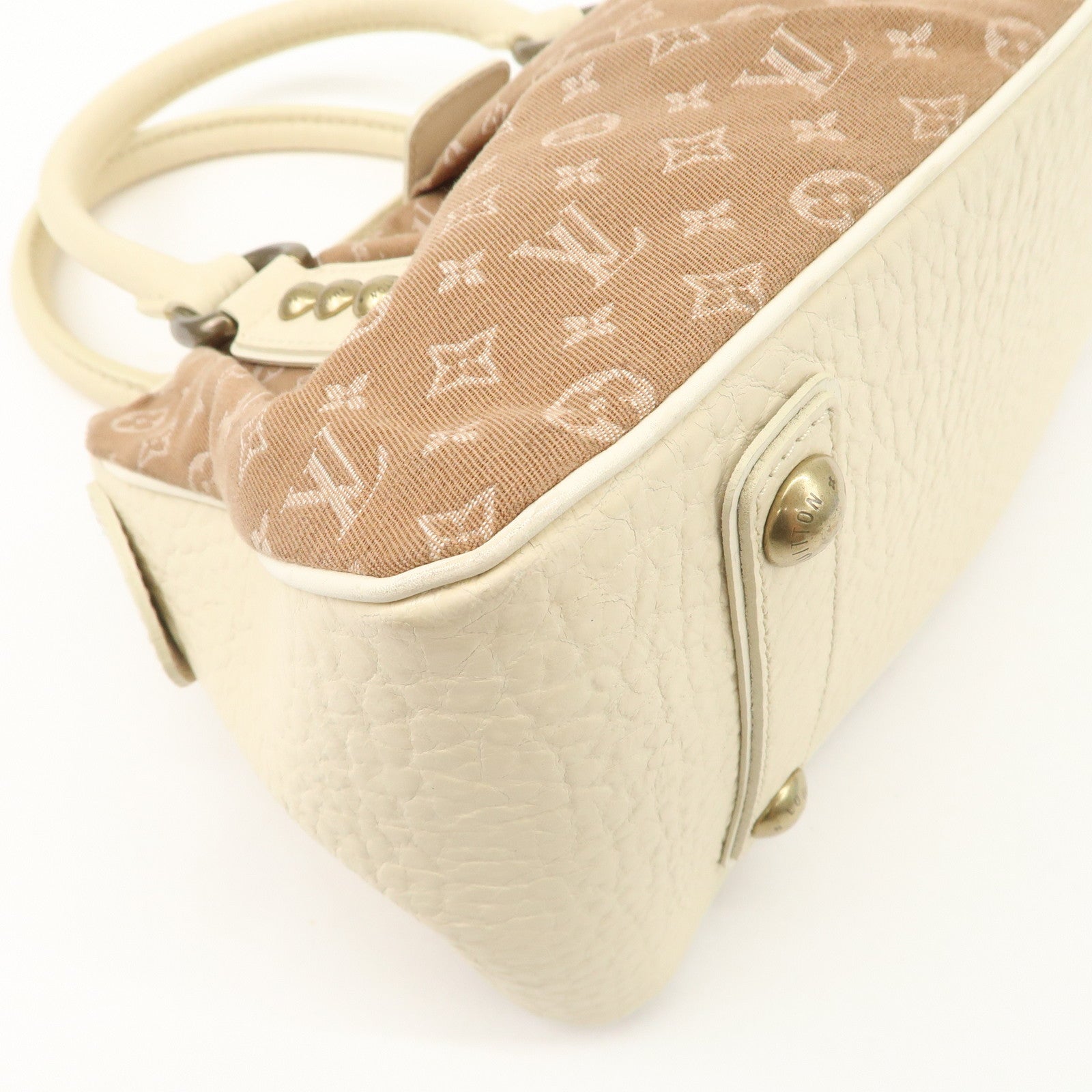 Louis Vuitton Monogram Mini Lin Trapeze PM Hand Bag Caramel M40059 Used