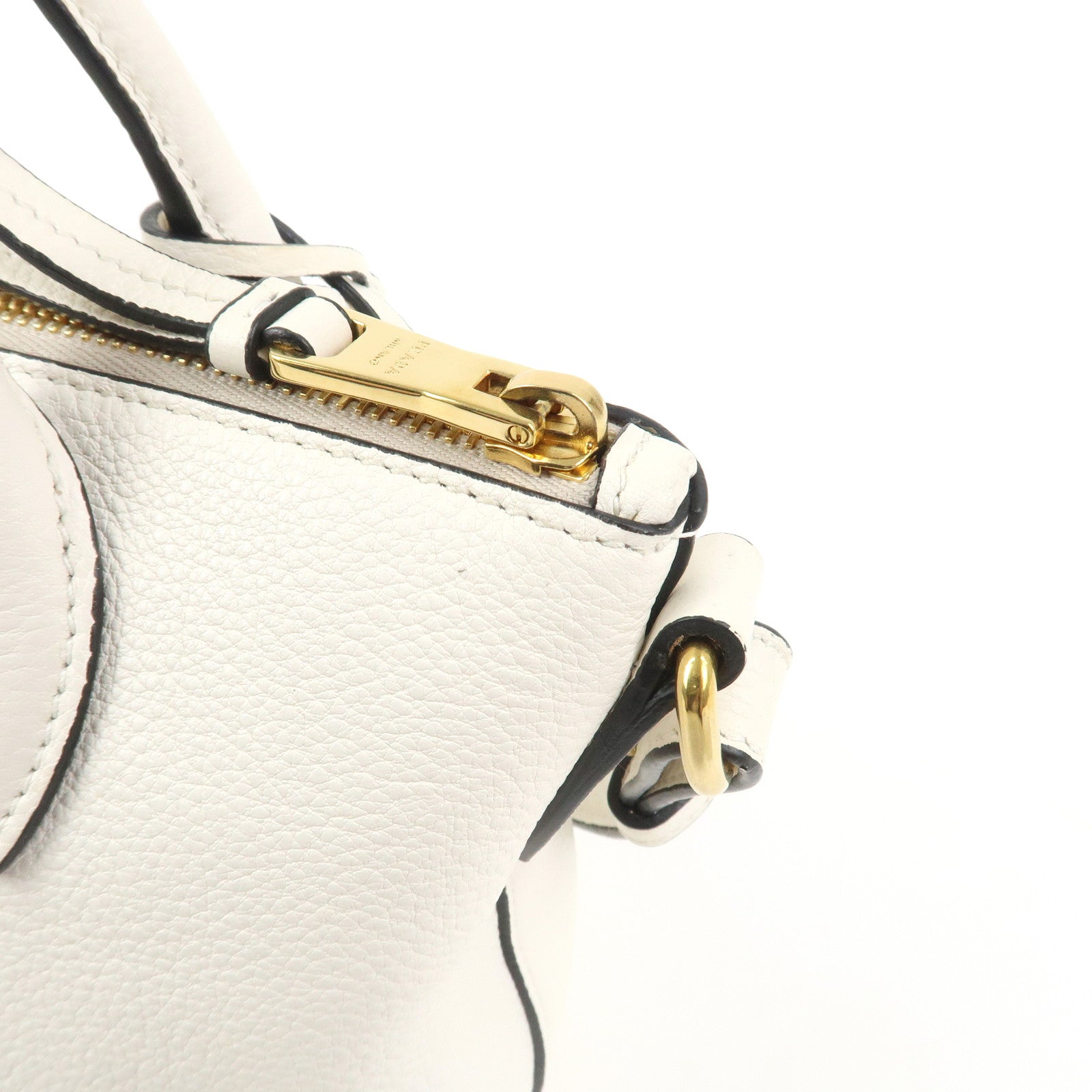 PRADA Vitello Daino Leather 2Way Bag Hand Shoulder Bag White 1BA111