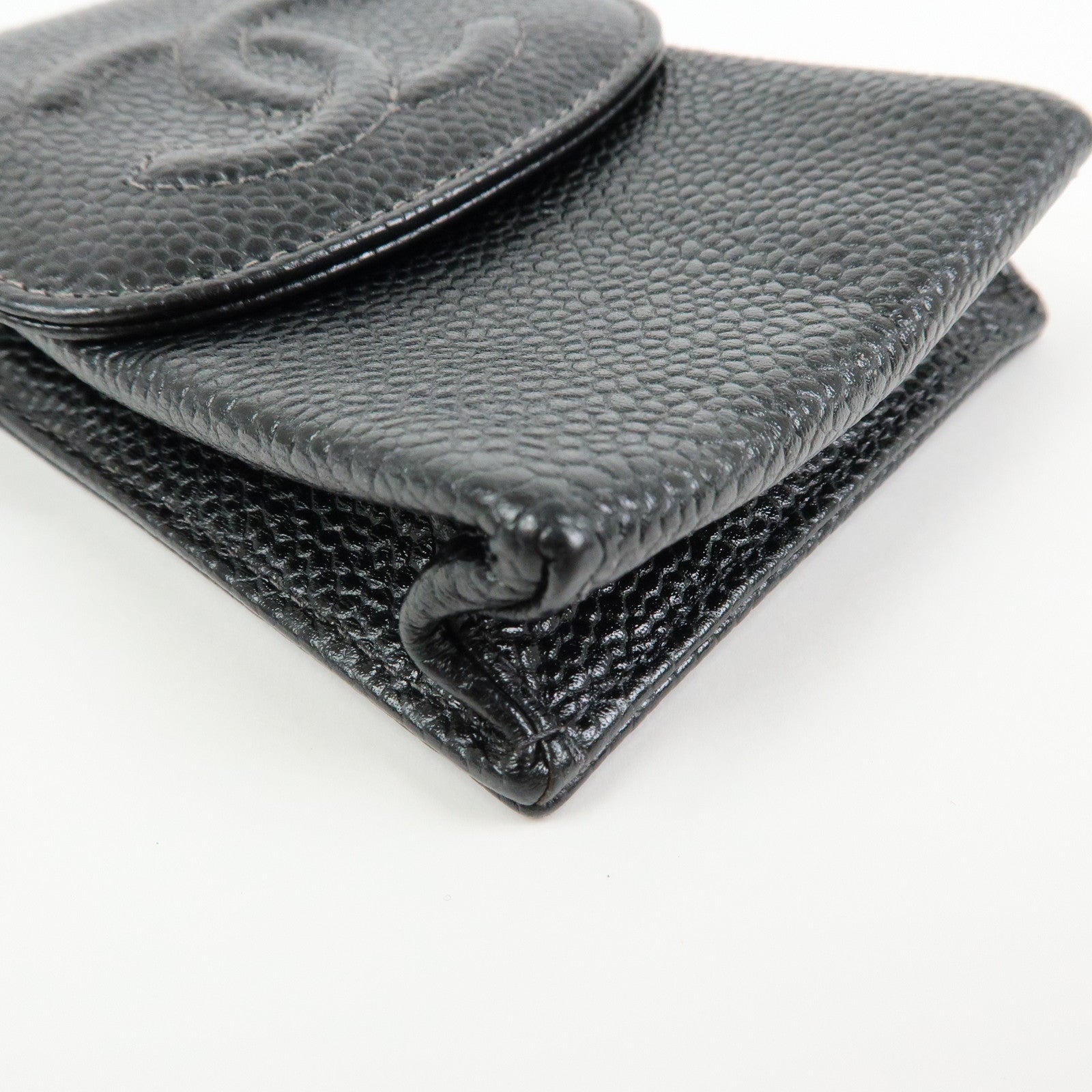 CHANEL COCO Mark Caviarskin Cigarette Case Black