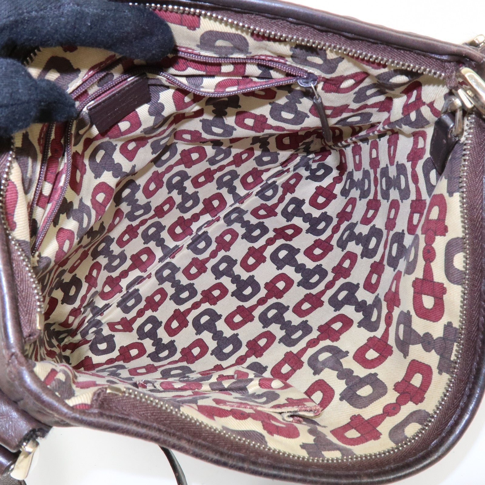 GUCCI Abbey Leather Shoulder Bag Crossbody Bag Brown 131326