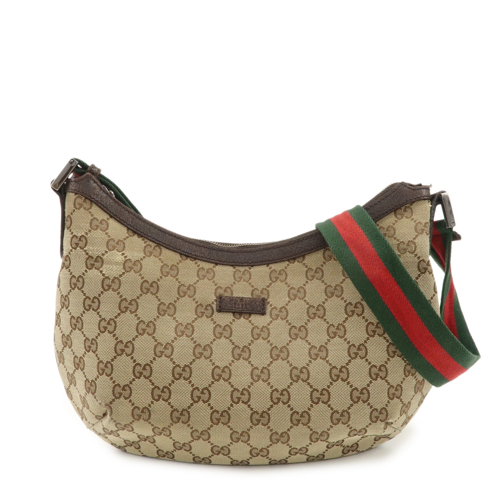 GUCCI Sherry GG Canvas Leather Shoulder Bag Beige Brown 181092
