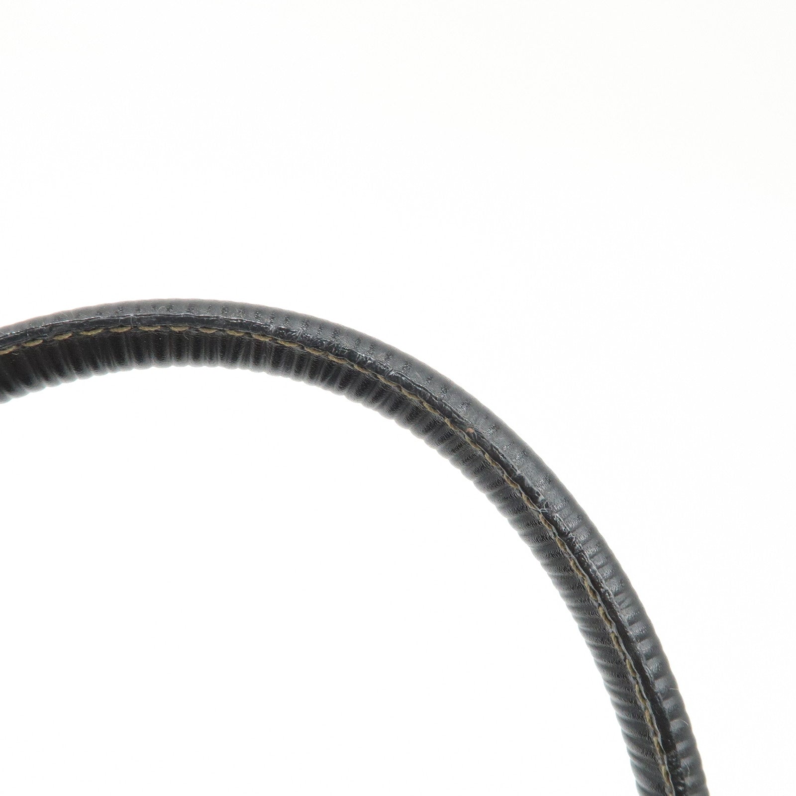 FENDI Pequin Canvas Leather Hand Bag Tote Bag Black Brown