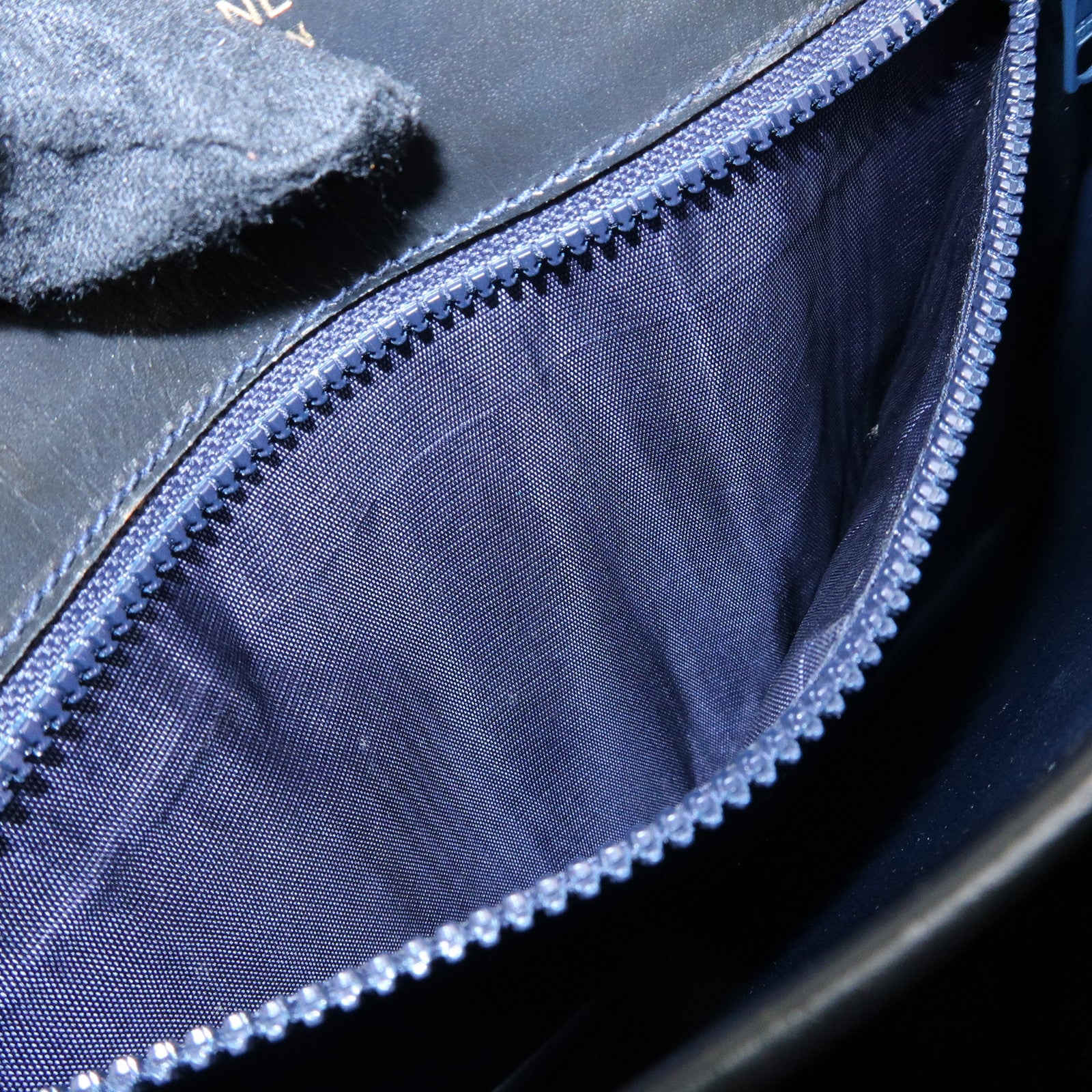 CELINE Macadam Suede Leather Shoulder Hand Bag Bag Navy