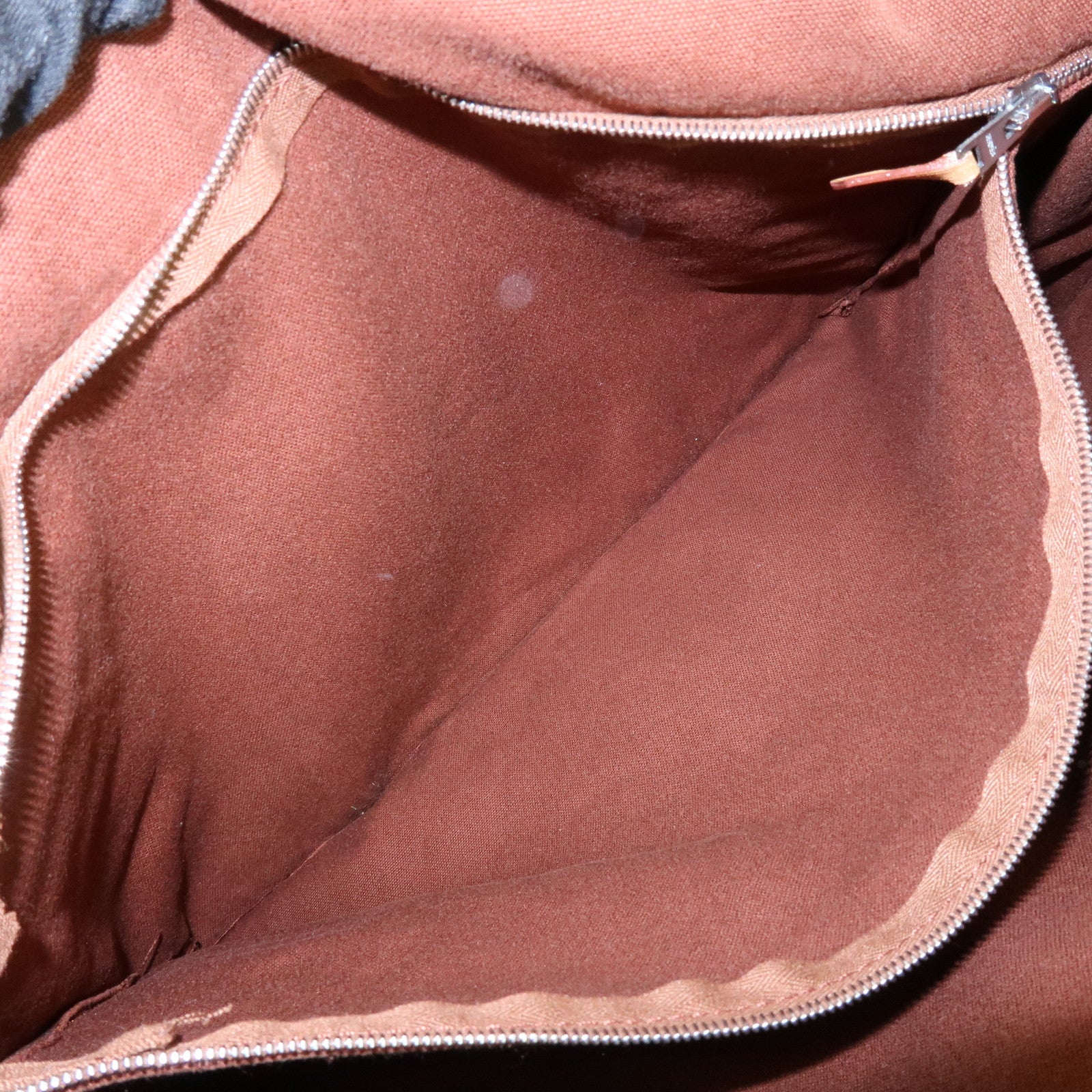 HERMES Basas MM Fourre Toute Canvas Shoulder Bag Brown